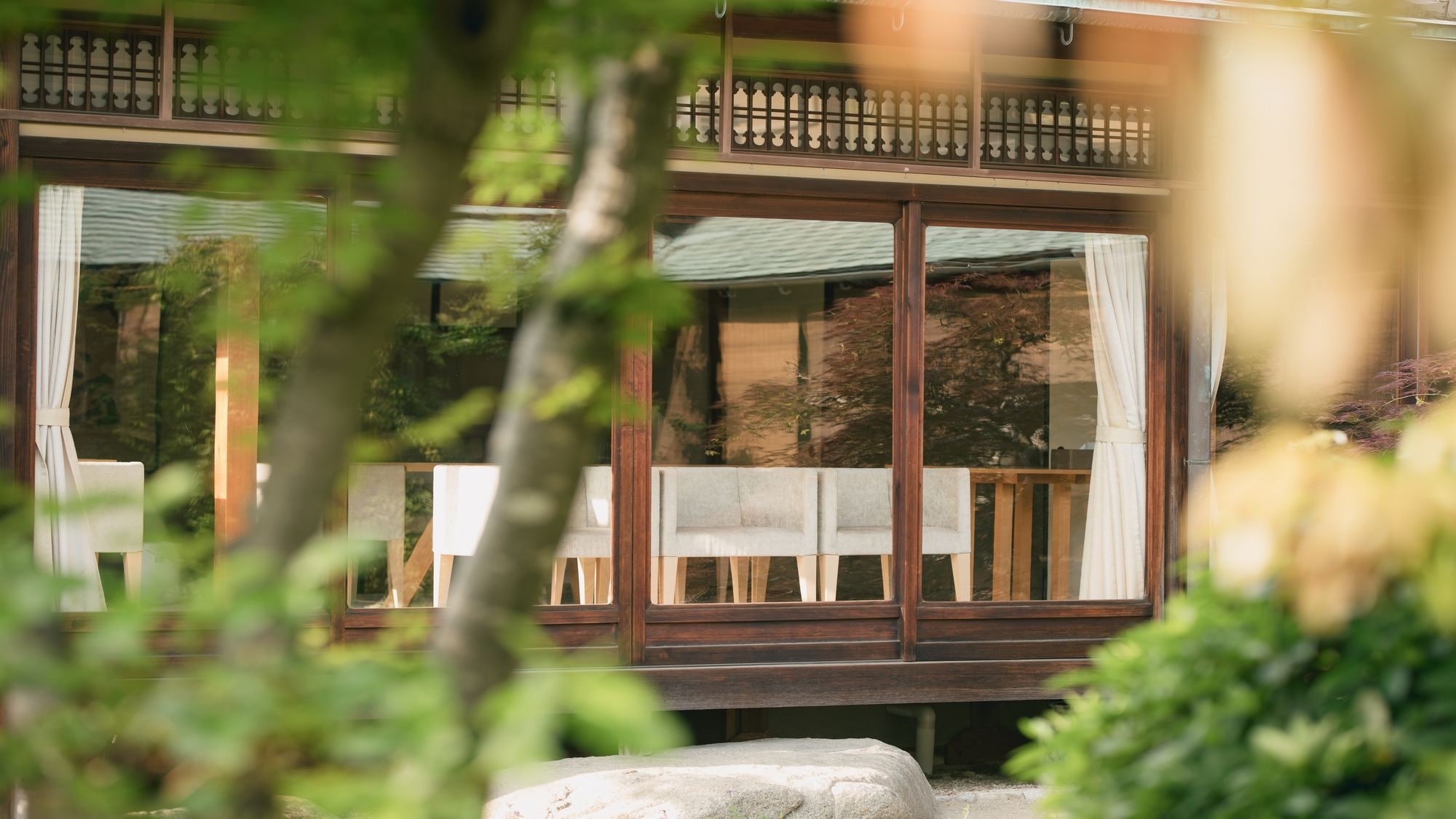 Looking at the dining venue from the courtyard