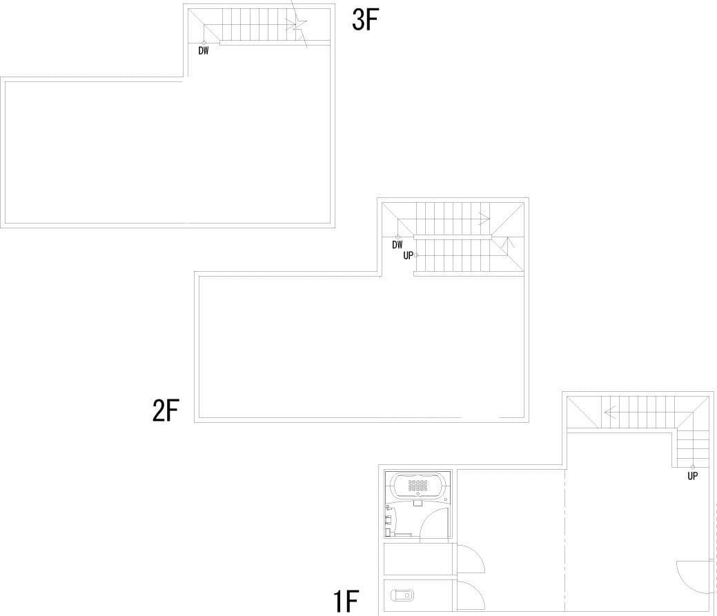 Floor plan: Steel-framed, three-story building