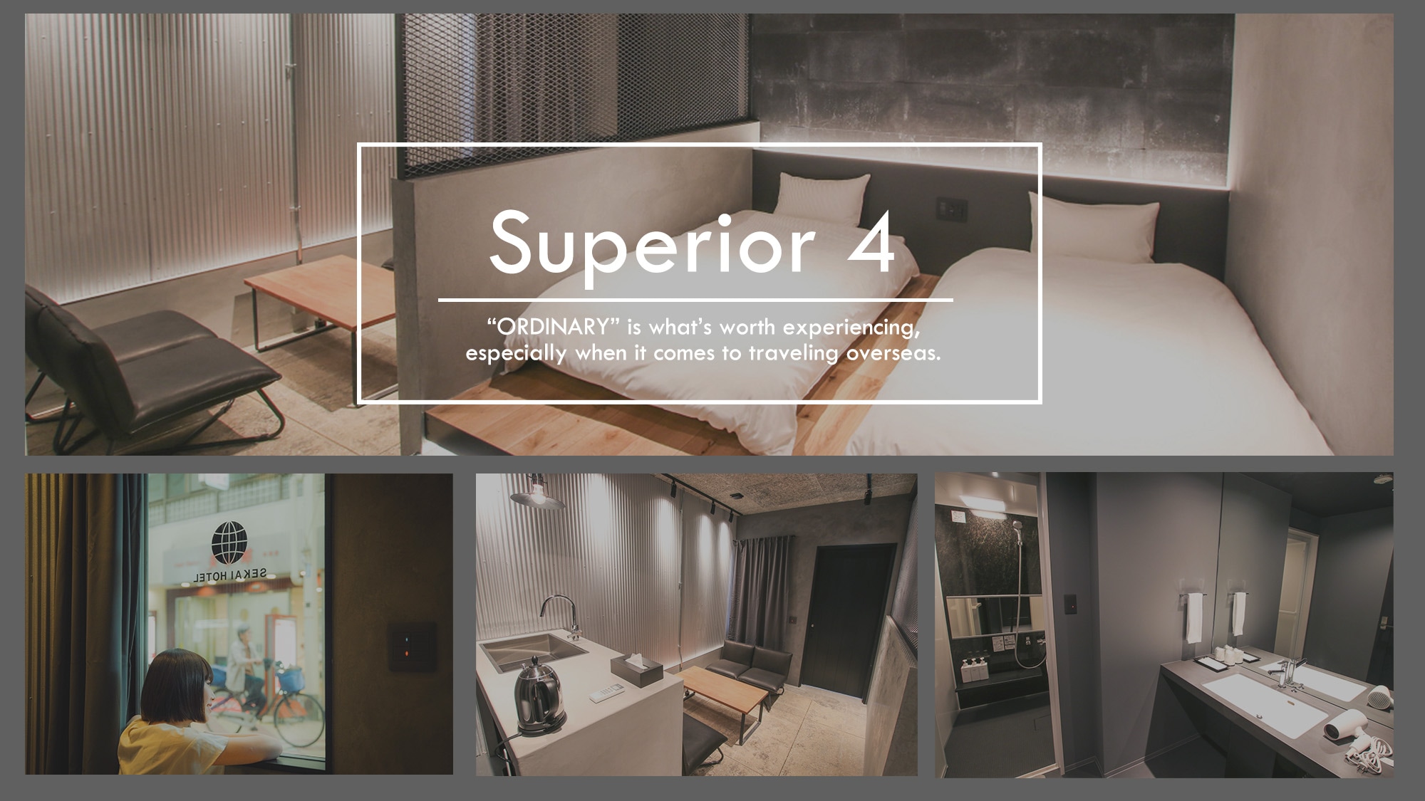 [Capacity of 4 people: Superior] Single bed & times; 2 + futon & times; 2 sets, toilet, bathroom, living room, kitchenette