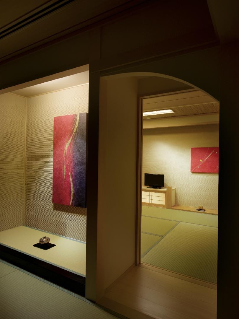 [Tamayura] Guest room with a view bath overlooking Lake Kawaguchi 12 tatami mats + 6 tatami mats