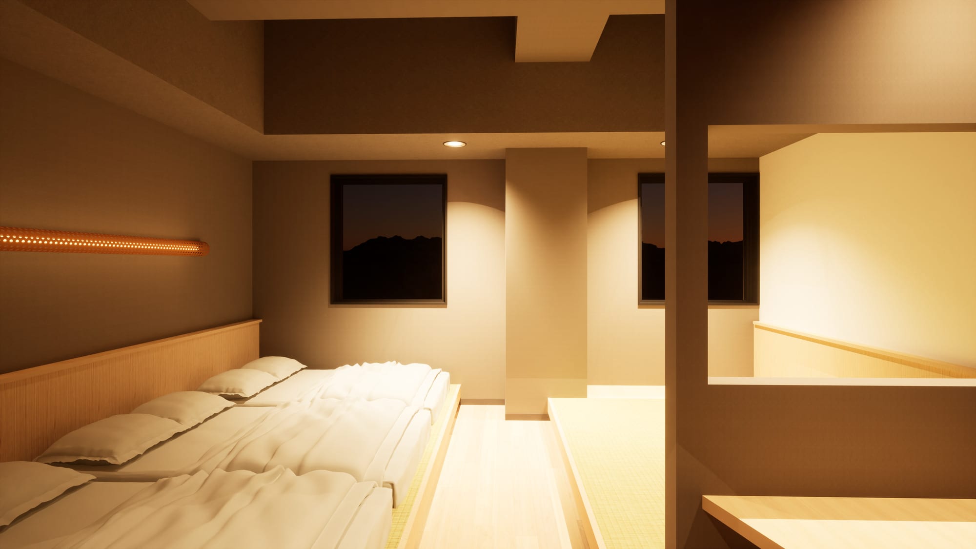 [Guest rooms] Large groups can also be accommodated. *Photos are for illustrative purposes only.