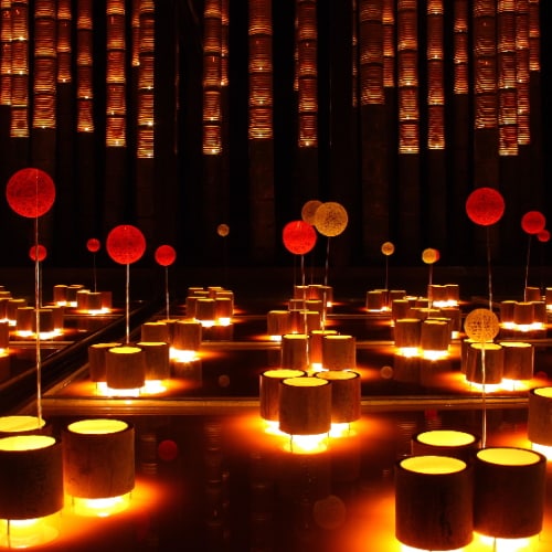[Event Autumn] Thin bamboo evening / The traditional townscape is surrounded by the fantastic gentle light of "bamboo bonbori" and "objects".