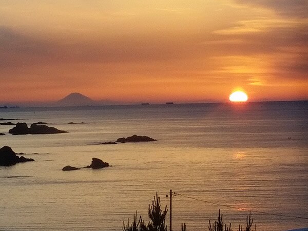 Sunrise and Mt. Fuji seen from the room