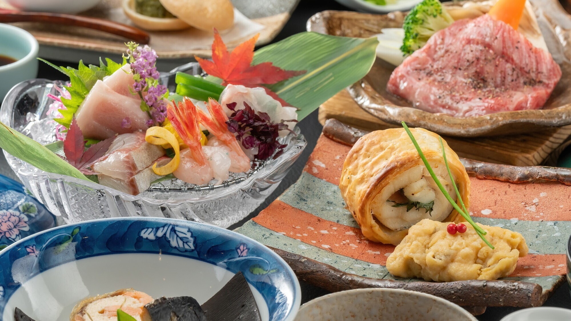 ■ 【晚餐示例】 悠闲怀石料理套餐 ※照片仅供参考。这取决于供应情况。