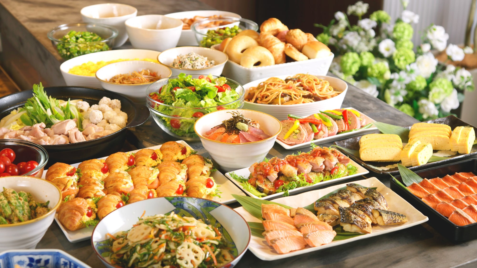 ◇博多グルメはもちろん和洋取り揃えたホテルこだわりの朝食ブッフェ(イメージ)