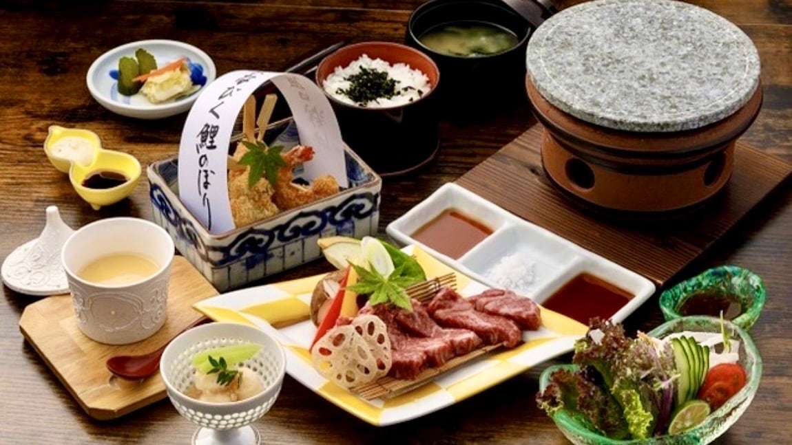 Amanoyu | Stone-grilled meal set