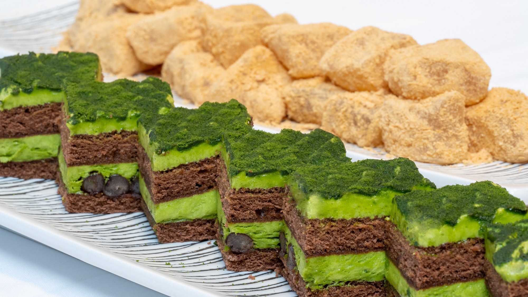 [Dessert] Matcha and red bean cake and bracken-starch dumpling