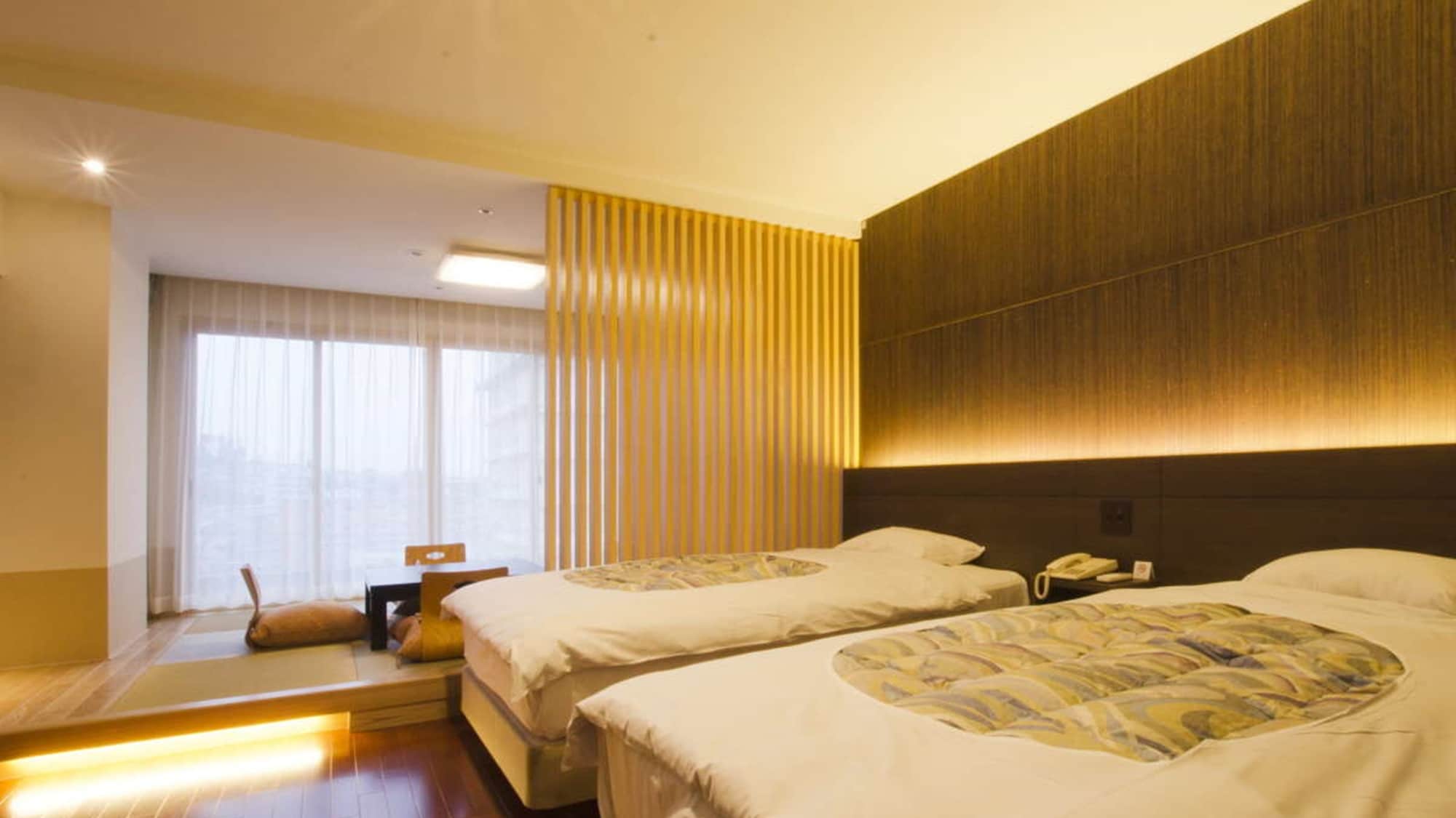 Superior Japanese-Western room/2 Simmons semi-double beds