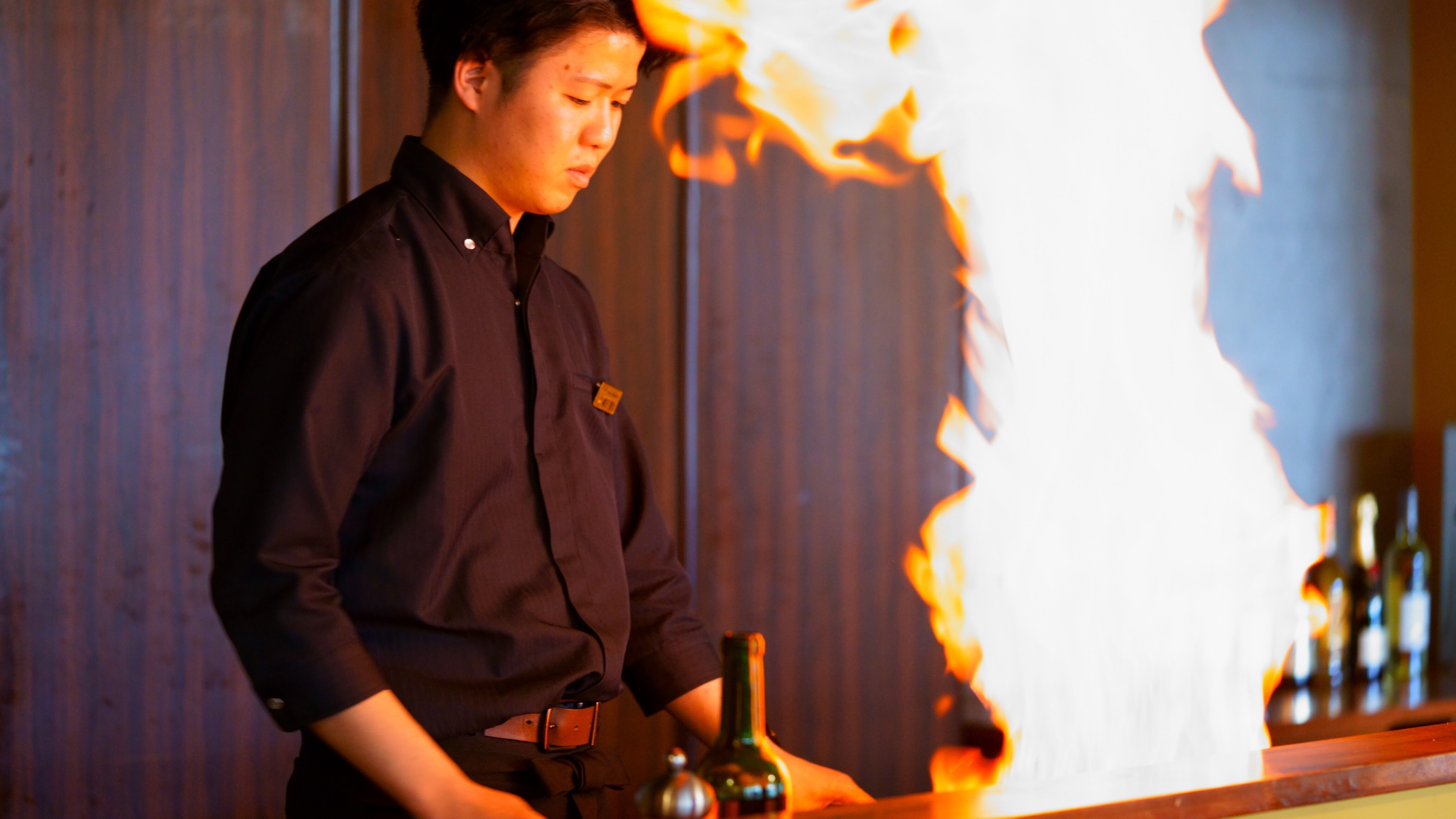 [Dinner] Flambé performance in the live kitchen