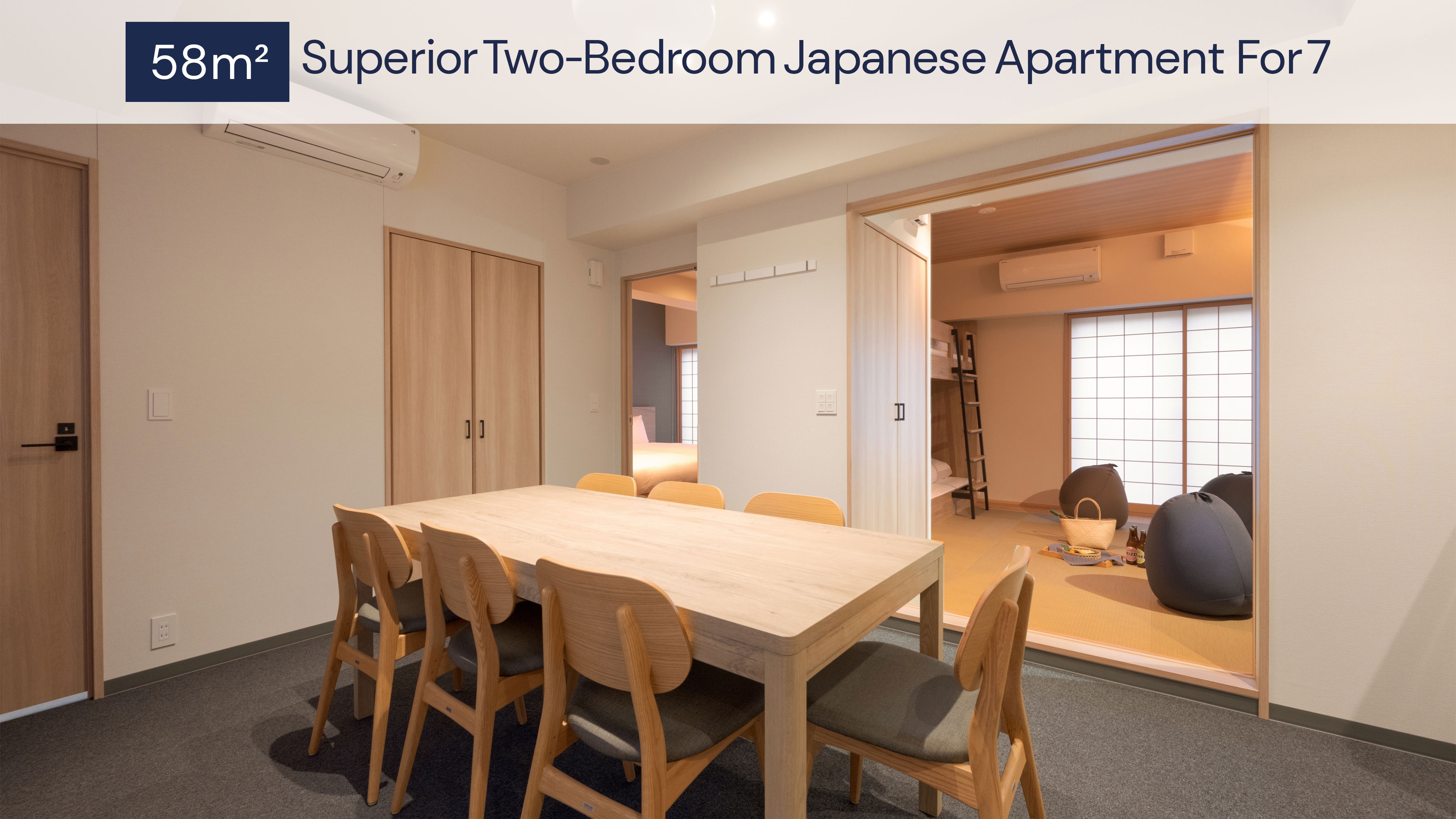 Superior 2 Bedroom Japanese Apartment for 7 People