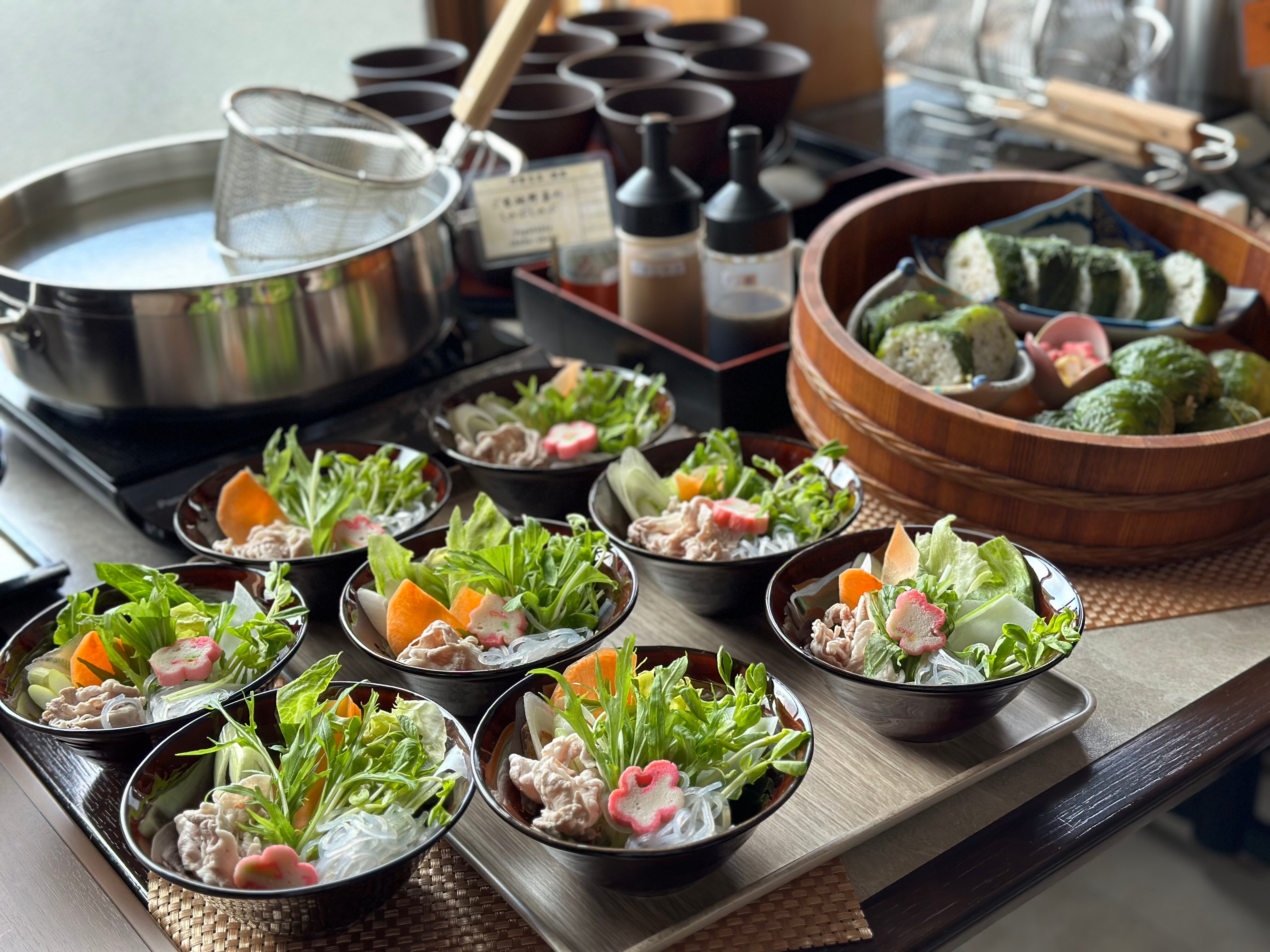 Shabu-shabu can be heated on the spot and eaten