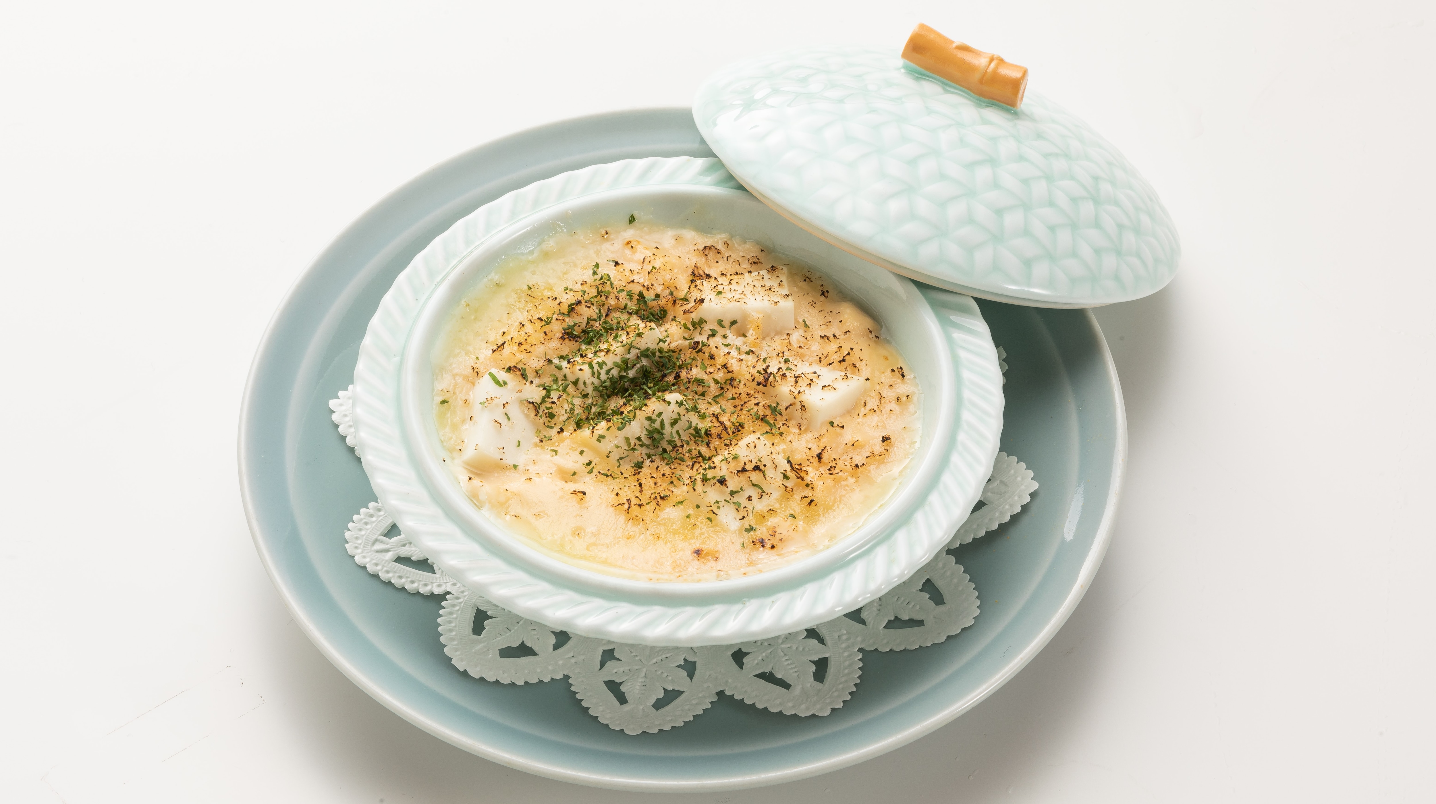 << Summer Fugu Kaiseki Limited >> Fugu Shirako Tofu Gratin