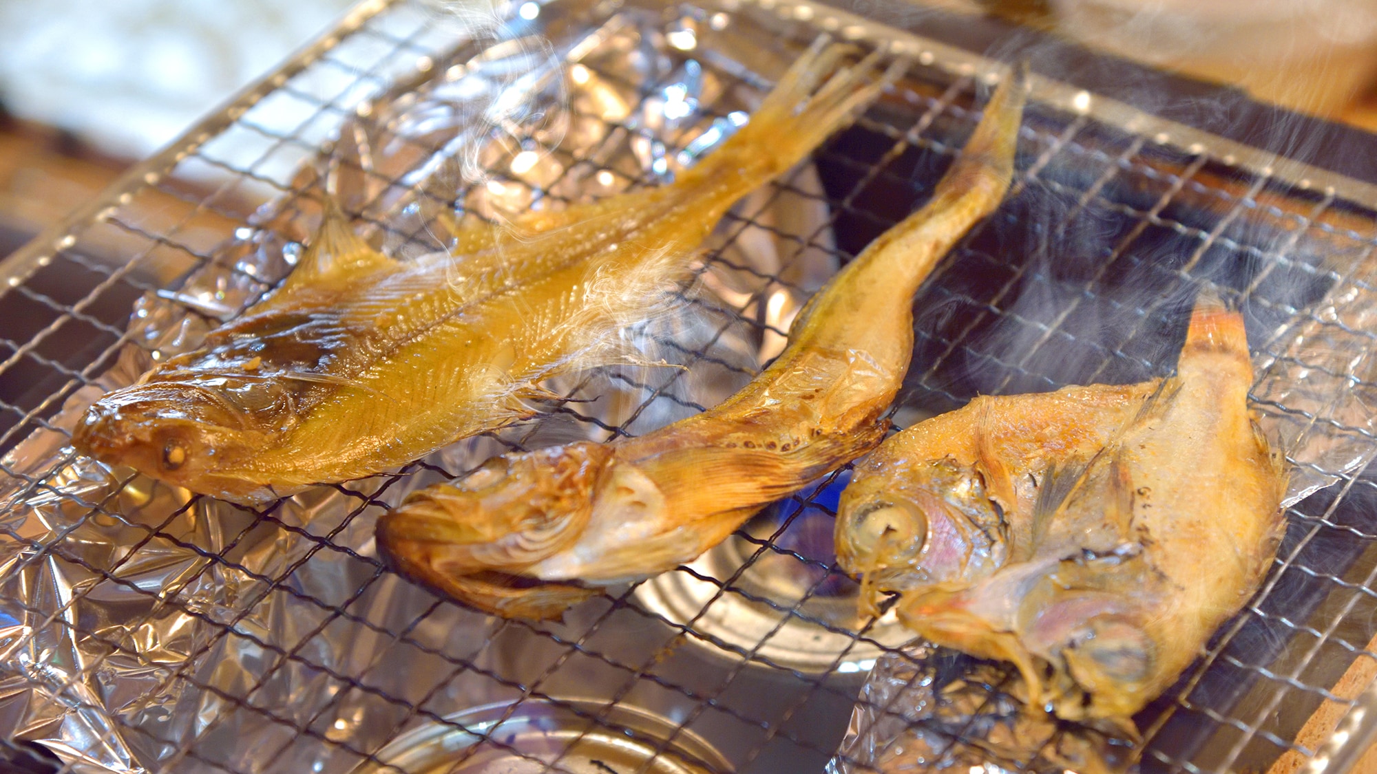 ■Breakfast■ Dried fish can be grilled and enjoyed on the spot!
