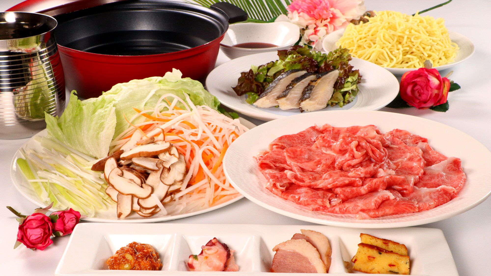[Lampiran] Contoh makan malam: shabu-shabu sirloin daging sapi hitam Jepang