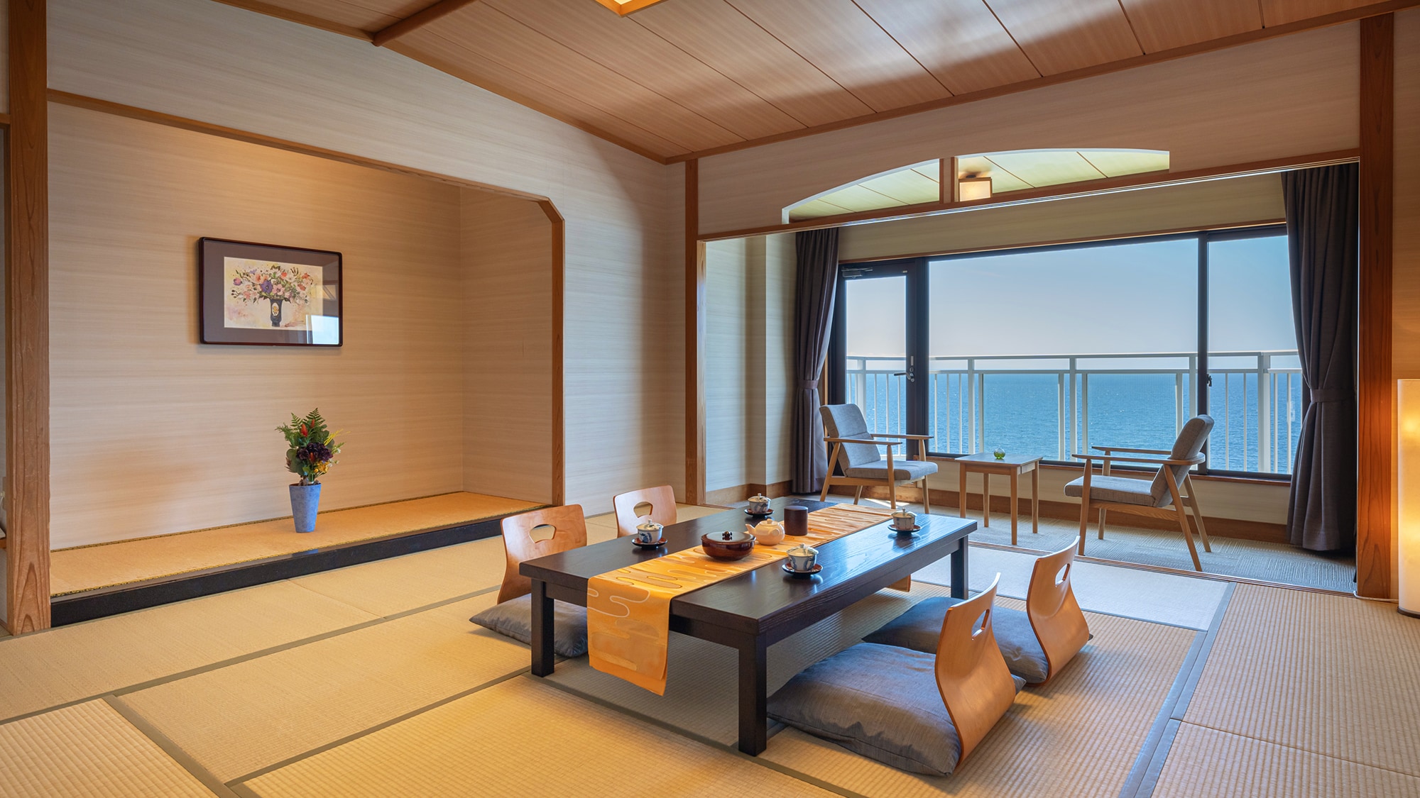 [高級日式房間] 帶有陽台，您可以在陽台上感受潮汐的香味和清新的微風以及美景。