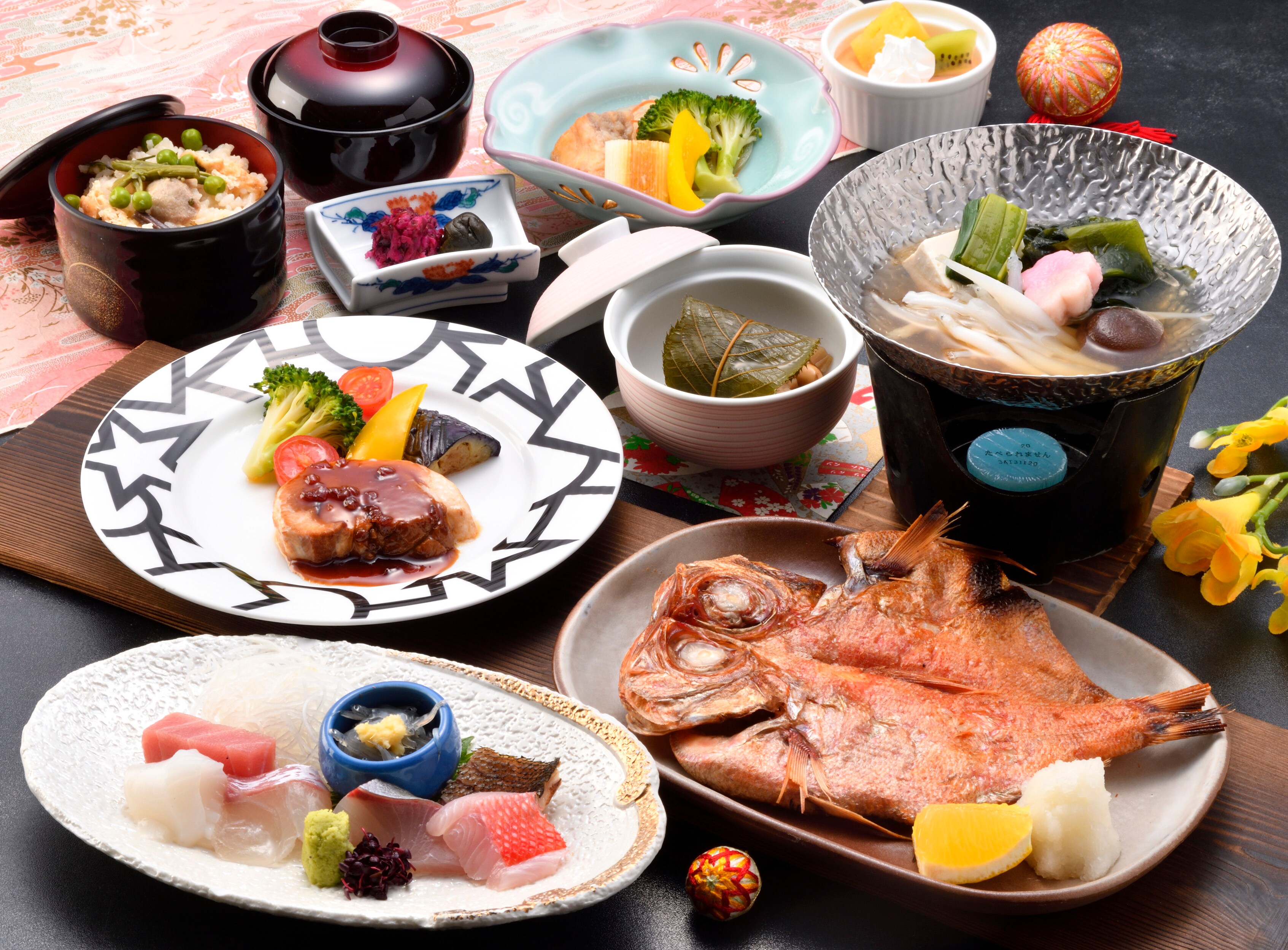 7 kinds of sashimi and dried red sea bream plan (image)