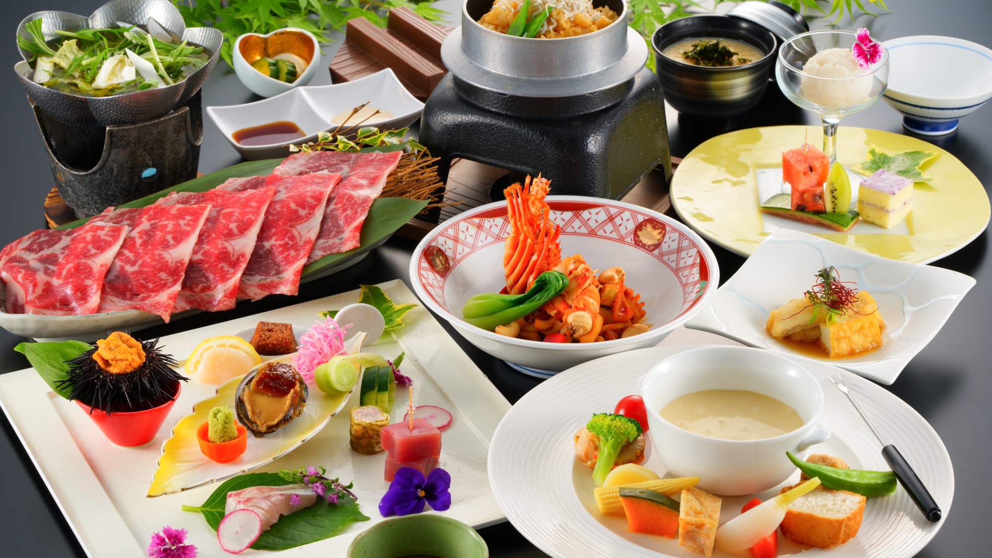 [ร้านอาหารชิมาบาระไคเซกิ/ฤดูร้อนปี 2024] ไคเซกิฤดูร้อนโดยใช้วัตถุดิบตามฤดูกาลและท้องถิ่นมากมาย