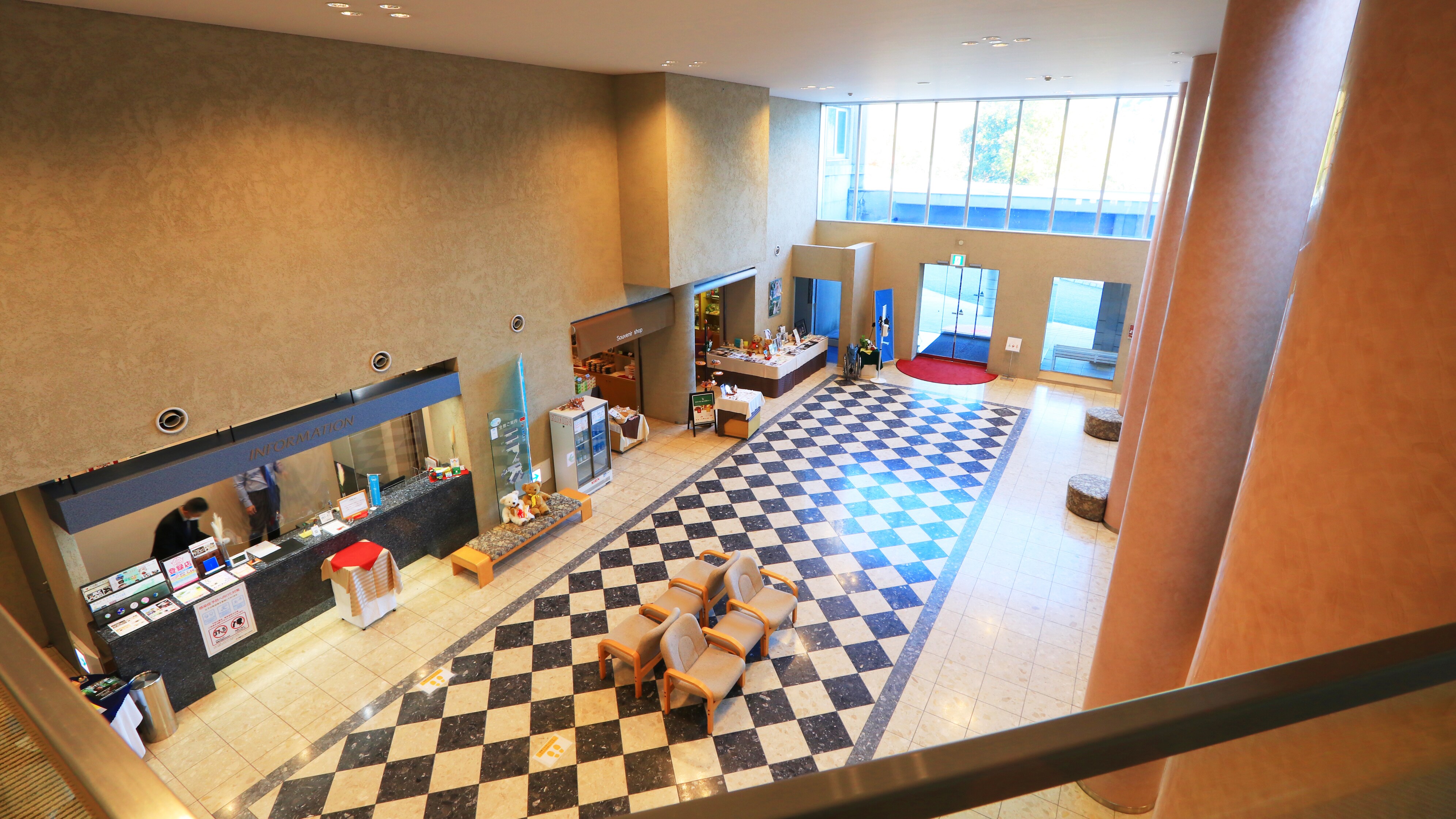 It is a spacious and open lobby.