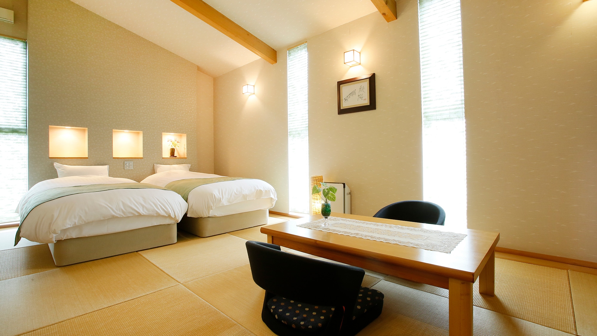 [Hanare] 2 stories (maisonette) with open-air / indoor bath <twin / non-smoking> Akisakura 2nd floor bedroom