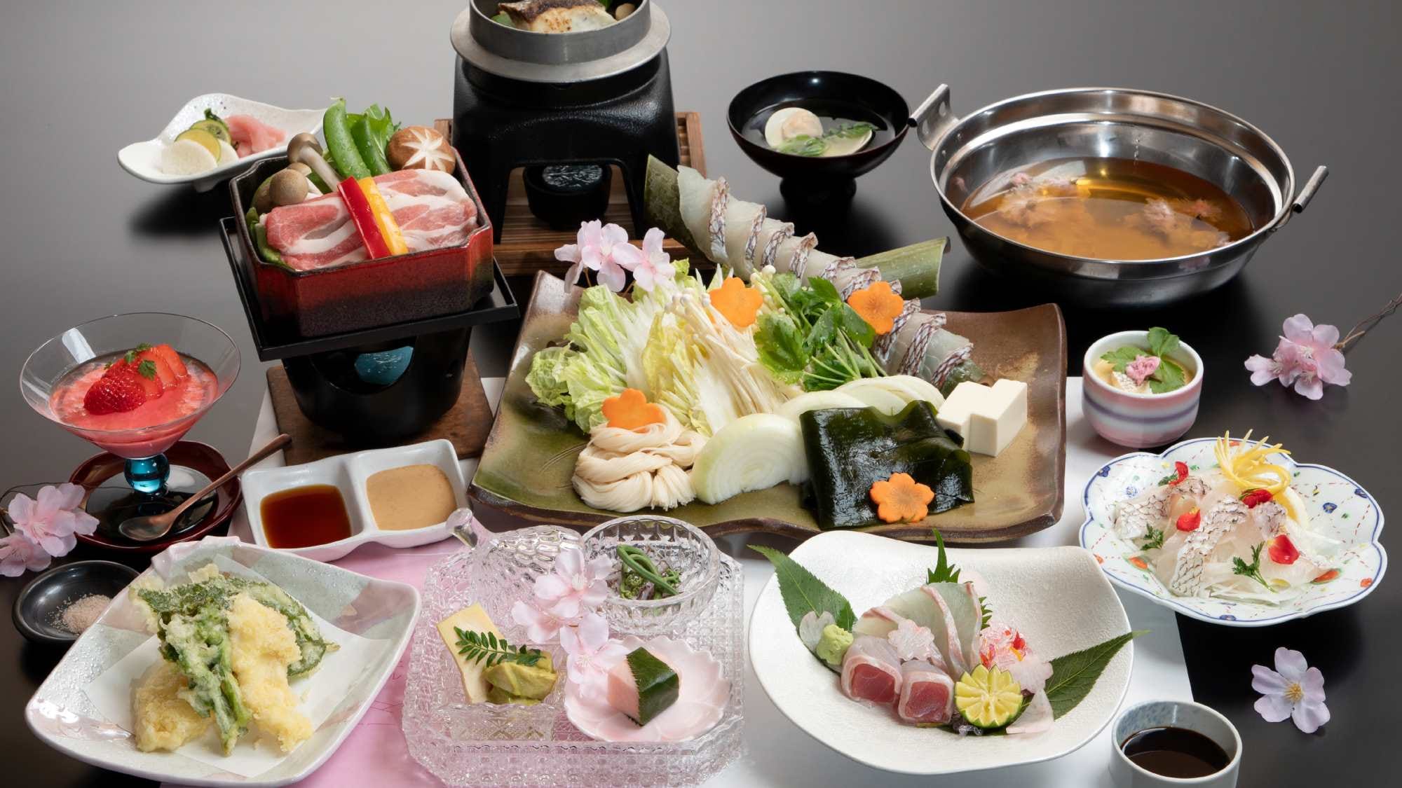 *[Meals] Saika Kaiseki (example) A seasonal limited-edition kaiseki course packed with spring ingredients.