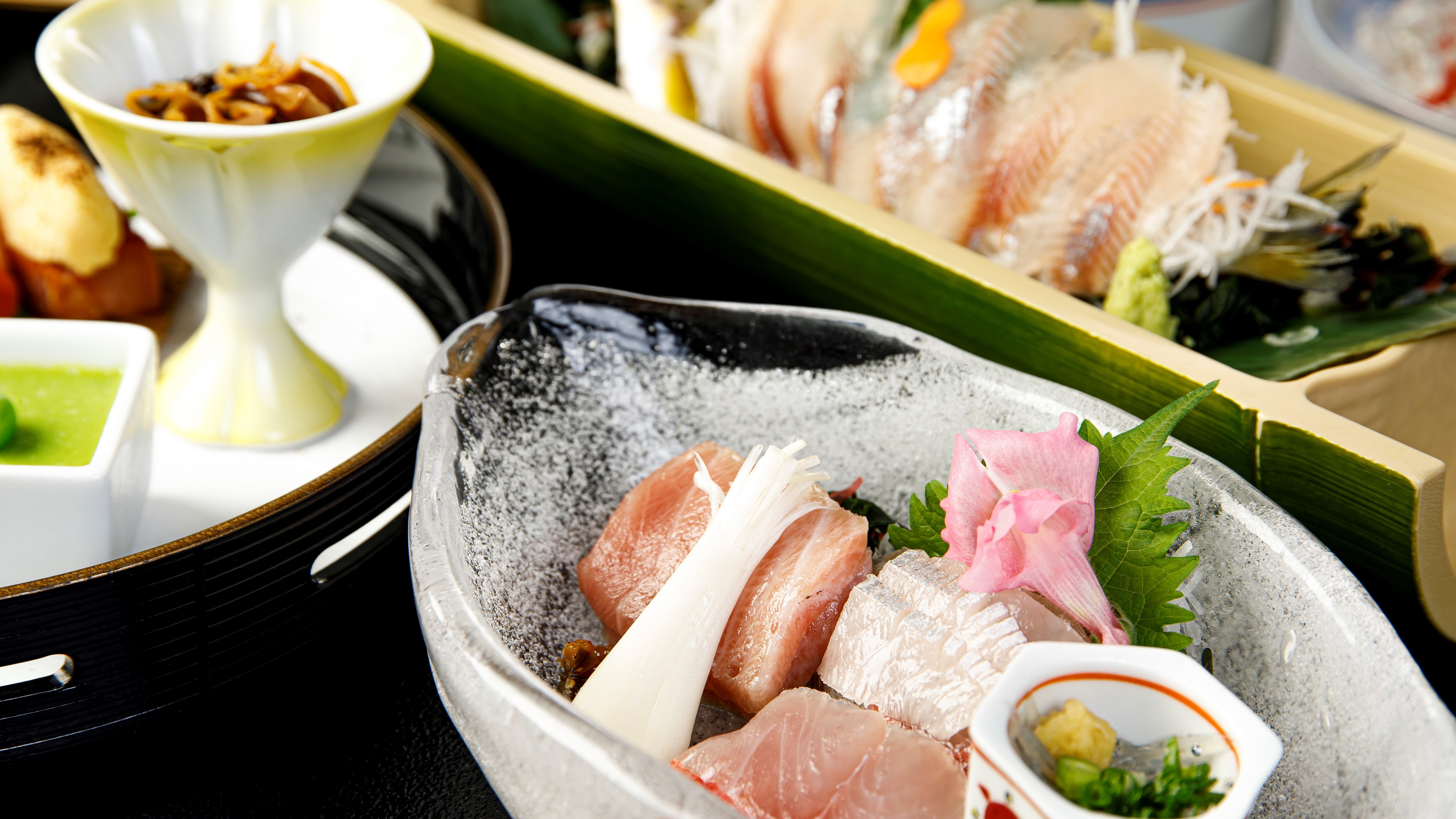 Inshore fish and sweetfish sashimi (example)