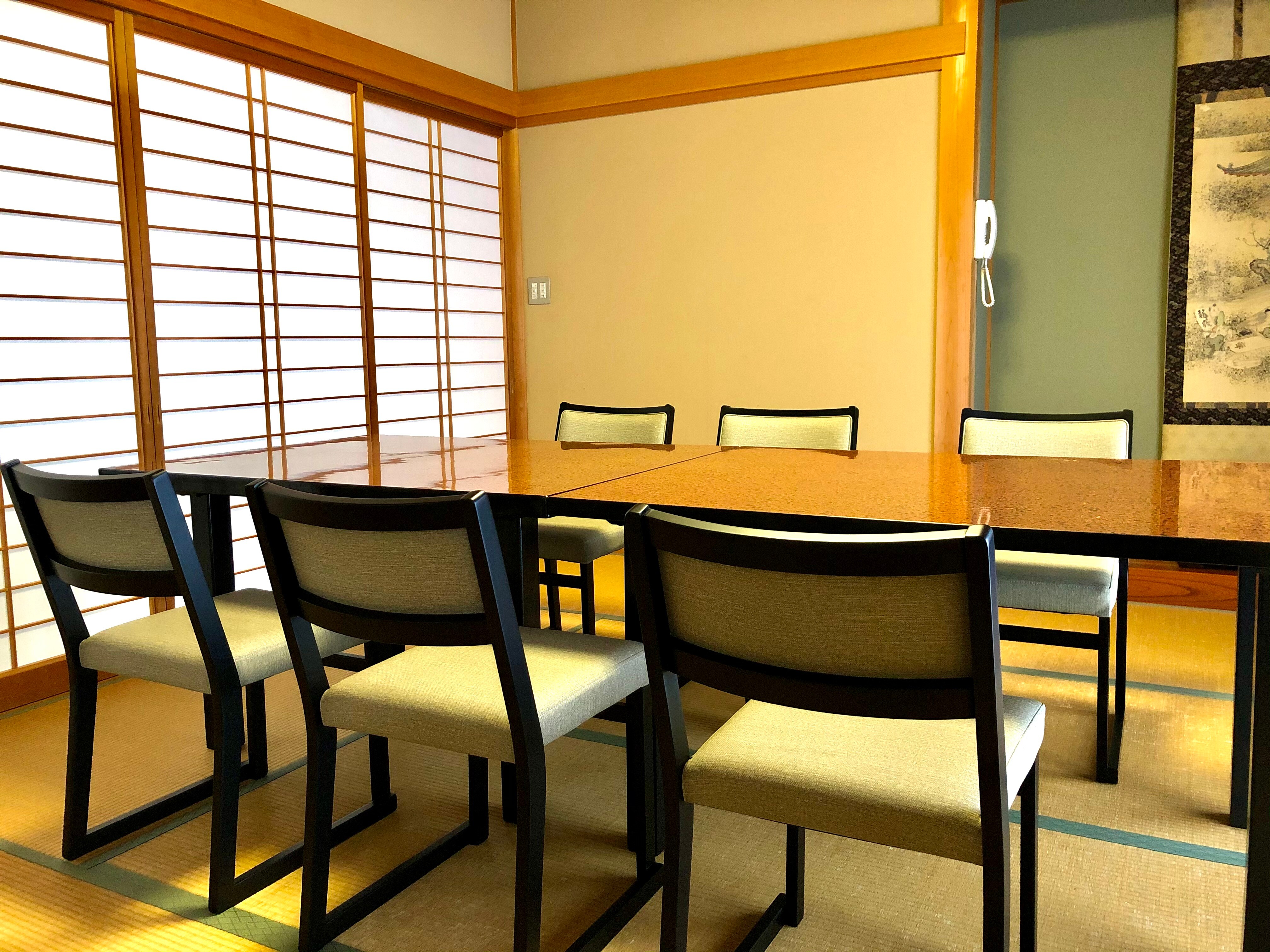 The dining area now has table seating.
