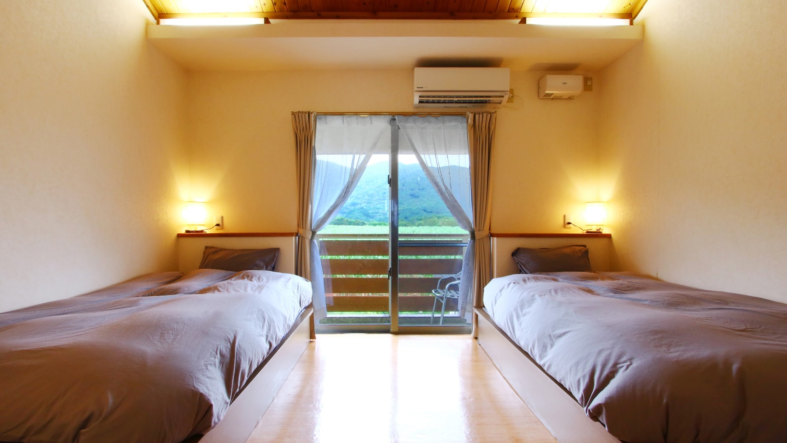 [Hewan peliharaan diizinkan] Kamar twin menghadap gunung dengan pemandangan ladang tebu*