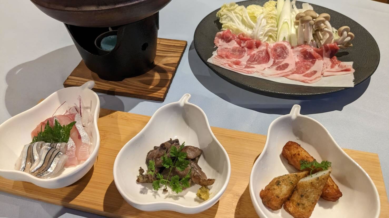 Dinner was Kagoshima black pork jabu-shabu