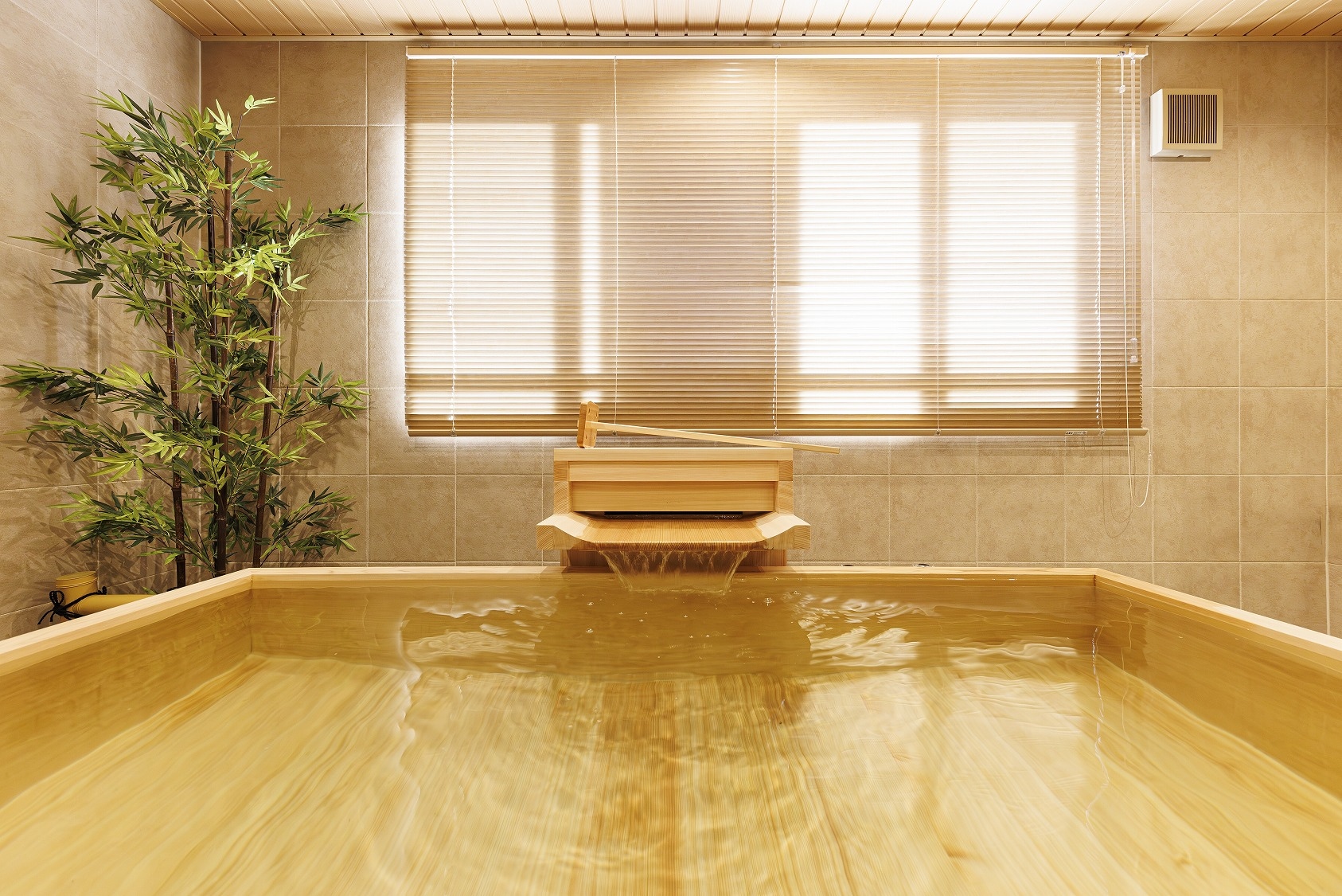 Phòng tắm Hinoki Suite thư giãn