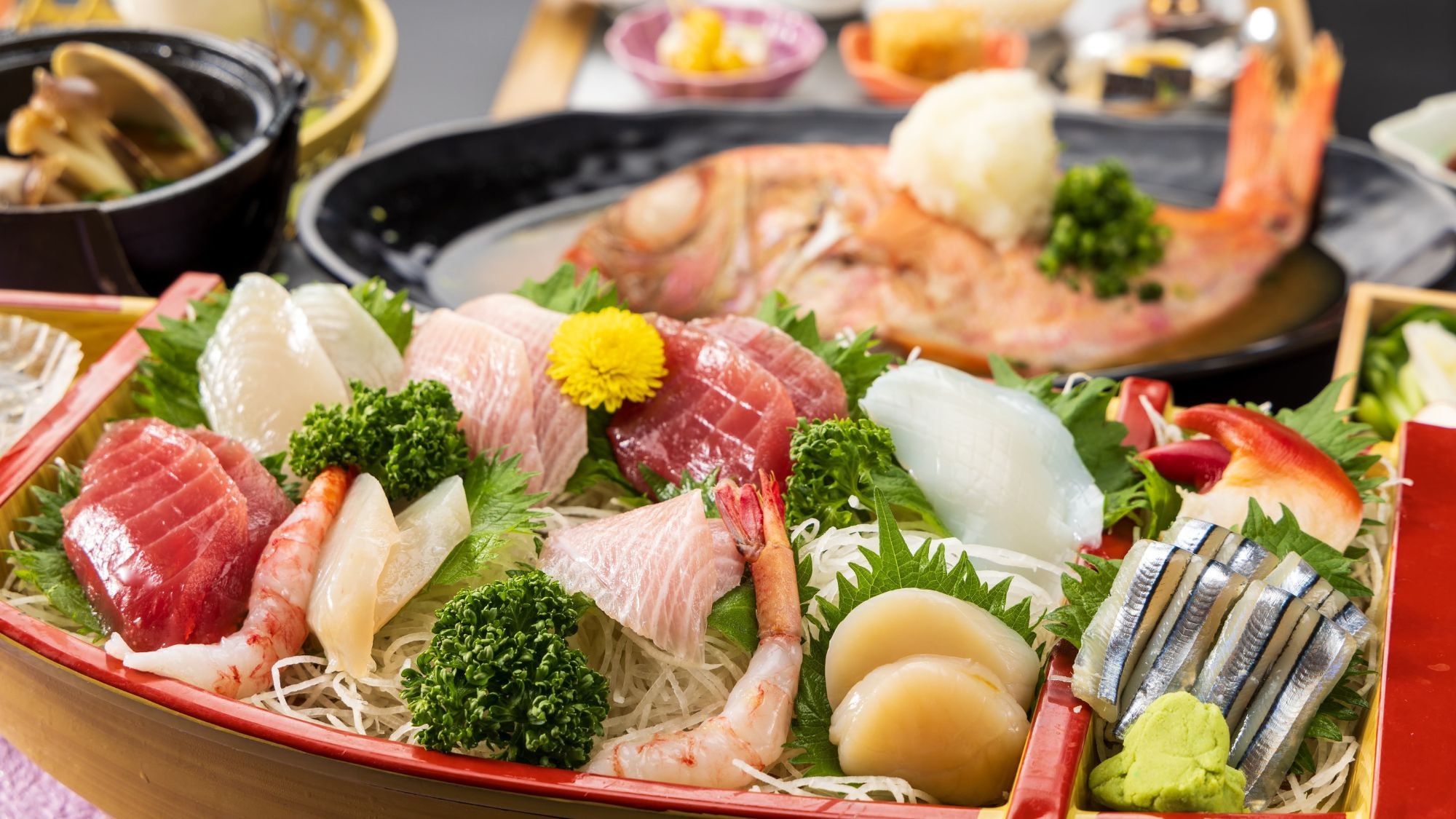 Gourmet dinner: Boat-shaped platter (example)