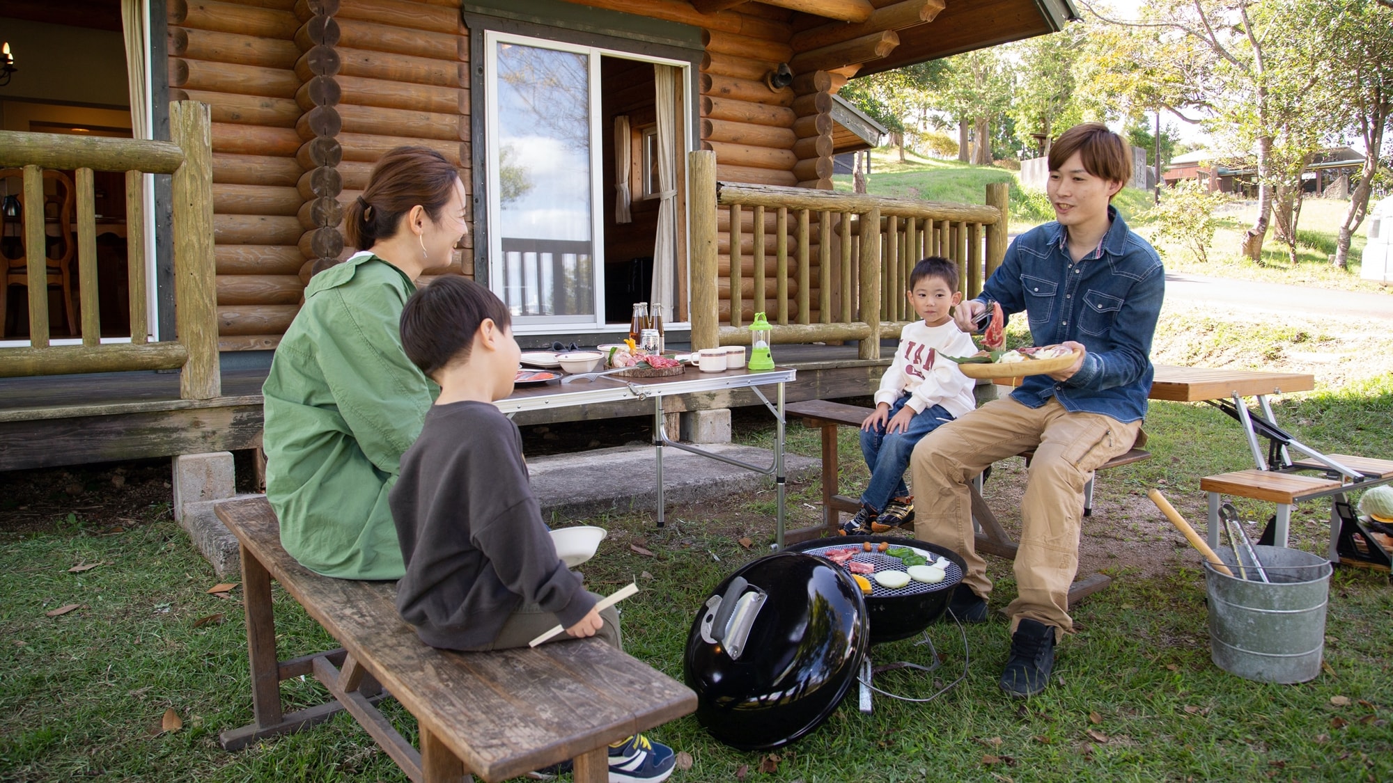 *[Log house] BBQ is possible in front of the room! BBQ in nature is a special taste and fun ♪