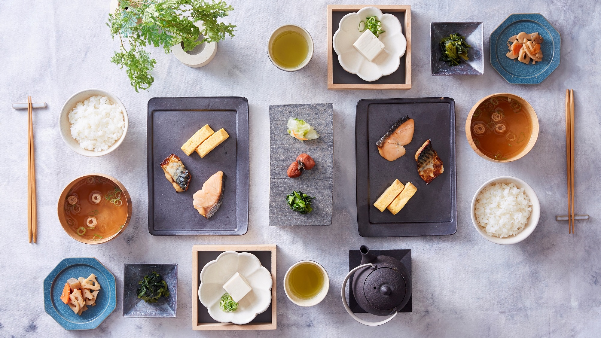 Breakfast buffet / Japanese food example