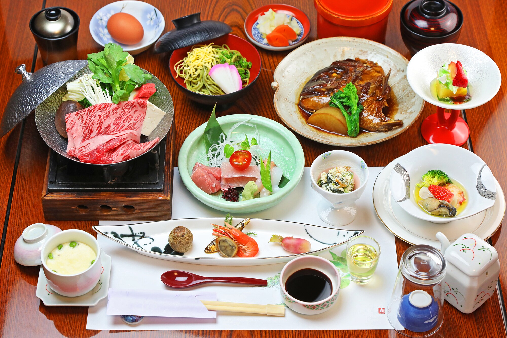 Seasonal Kaiseki cuisine (example)