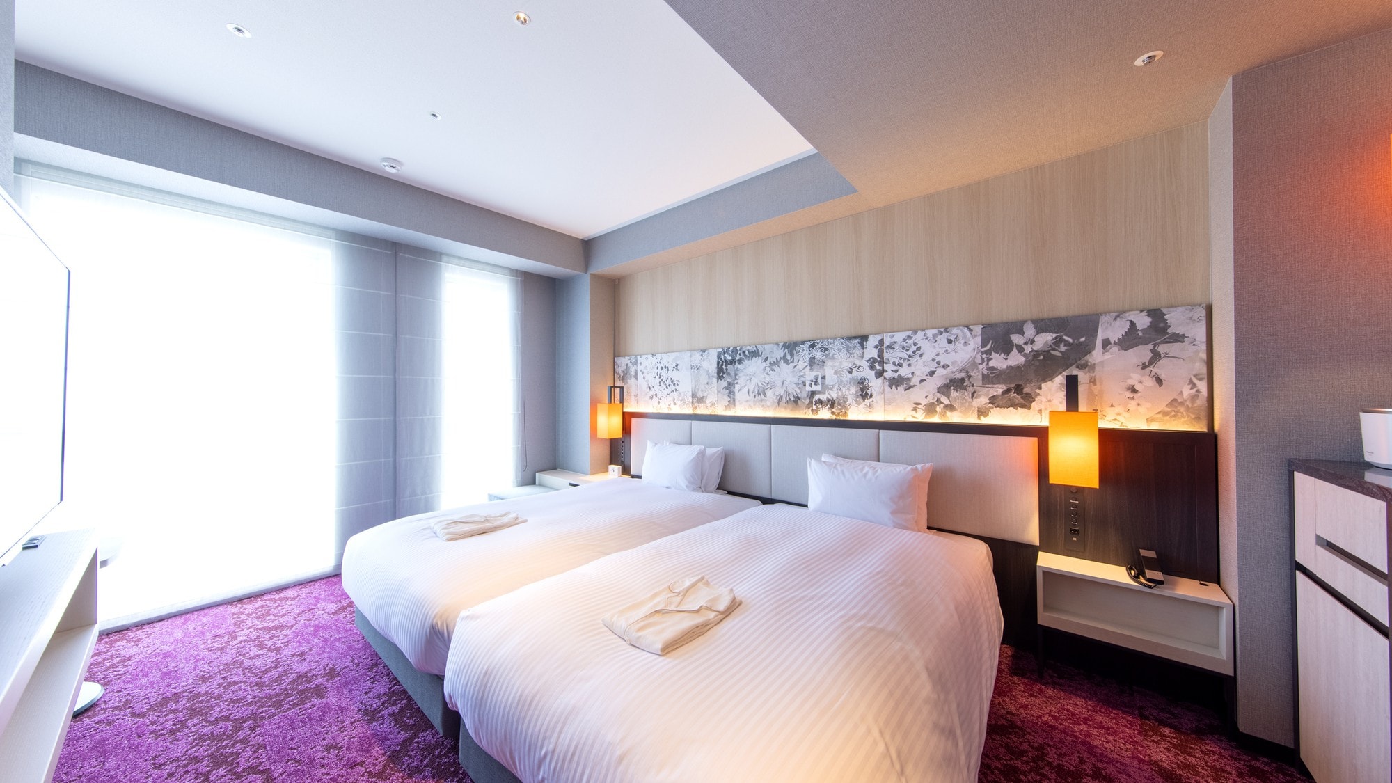 Hollywood type room "Refresh Twin" with two 120 cm wide beds side by side