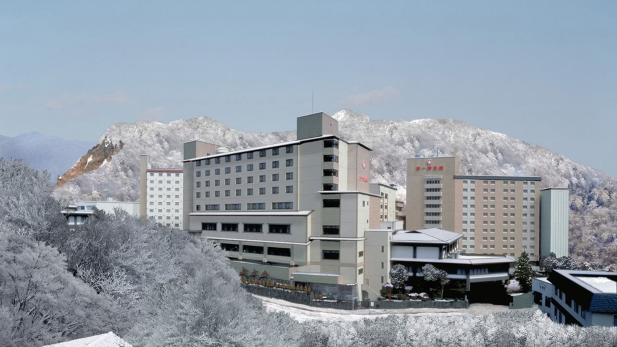 现在是冬天了。这是唯一可以享受冬季独特风景的温泉。