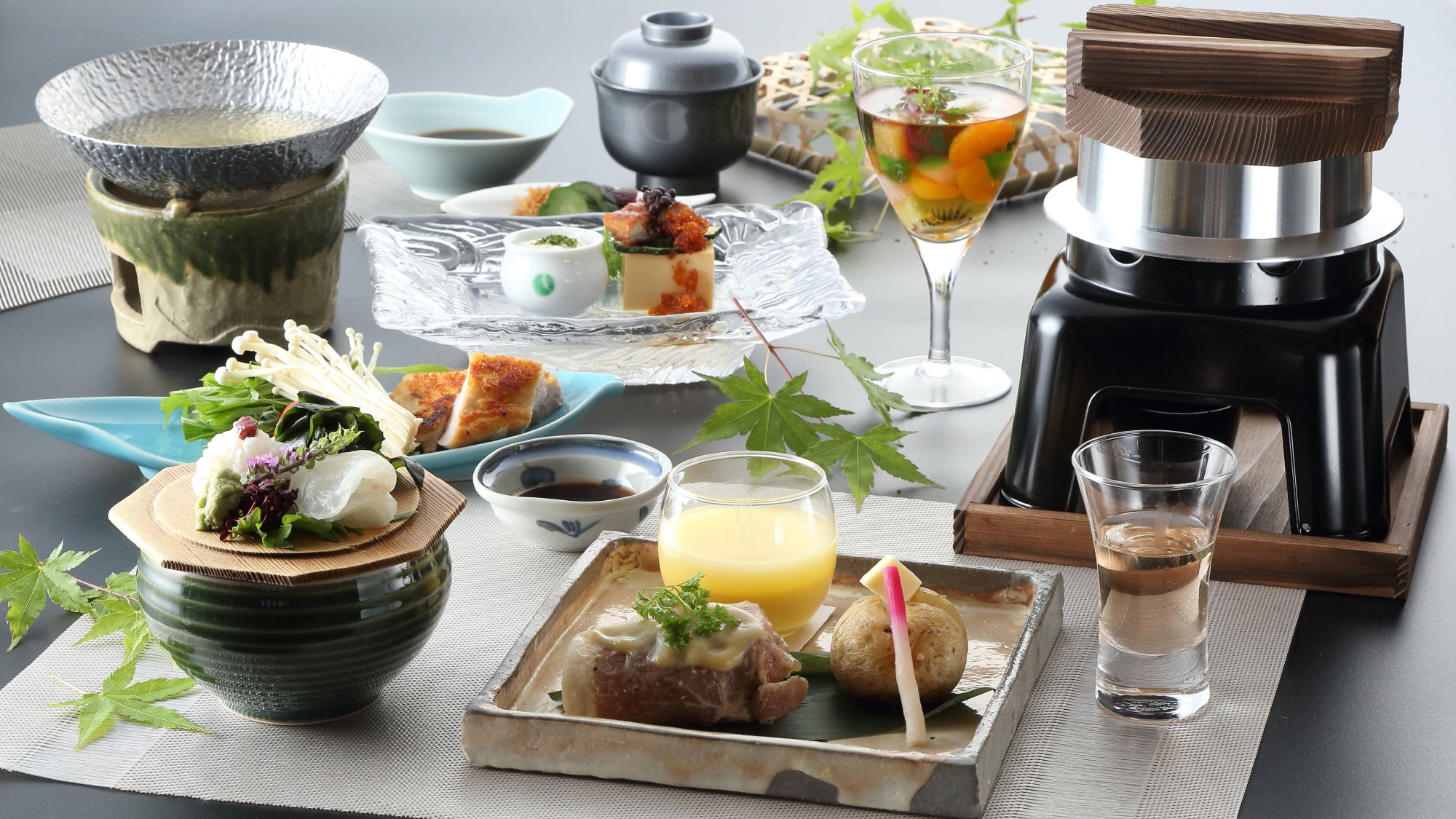 夕食一例/京の創作会席料【夏】保津川