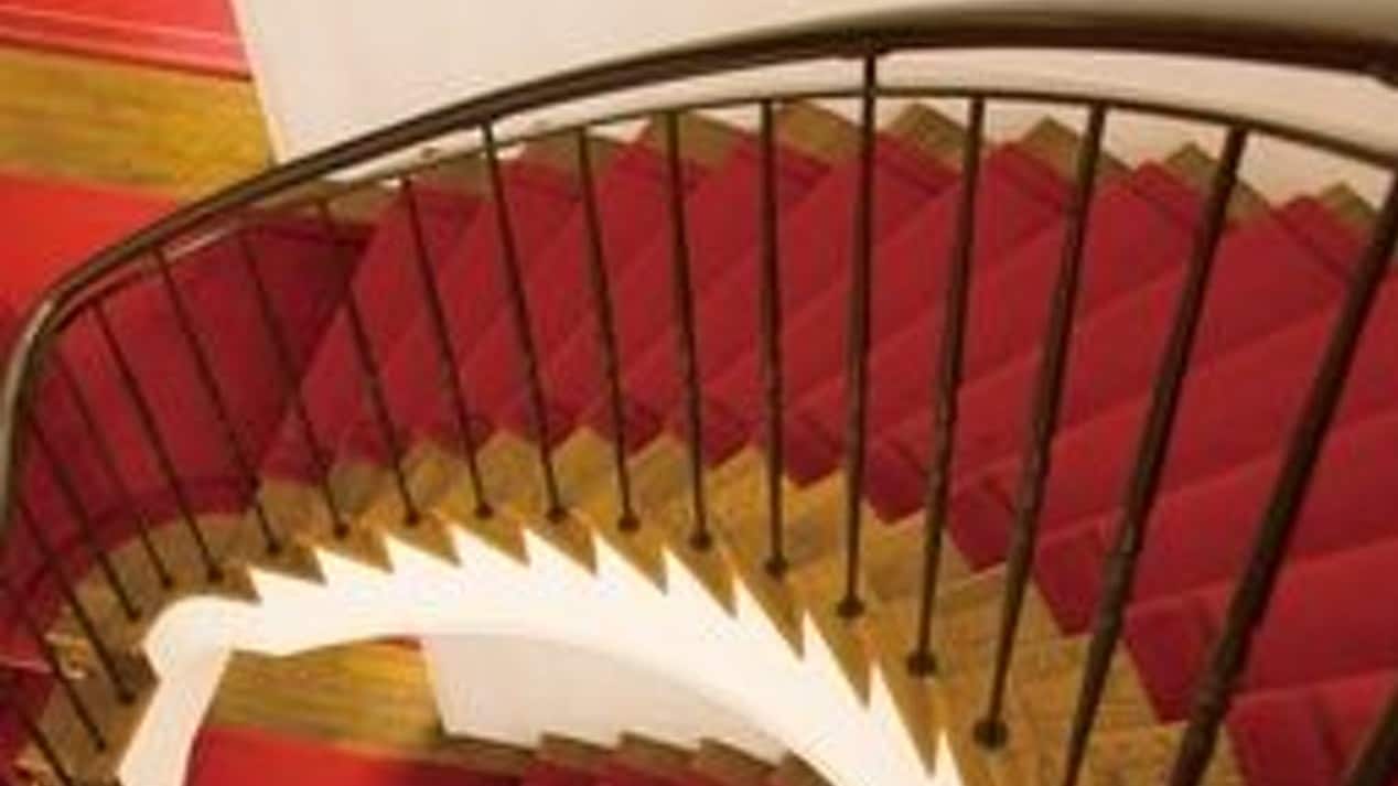 Spiral staircase inside the building