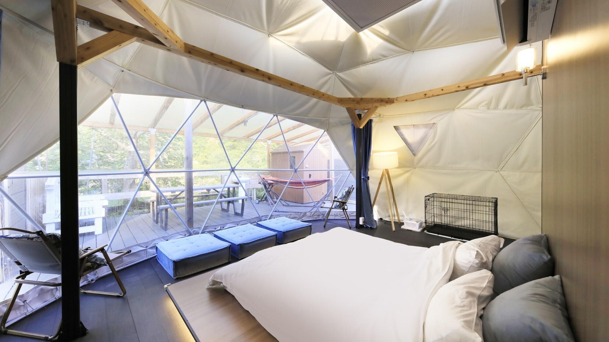 [Riverside Dome] Dilengkapi dengan AC dan pemanas. Nyaman untuk semua musim