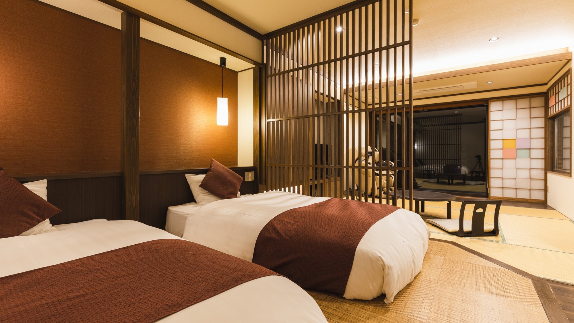 [Junior Suite] Japanese modern twin with open-air hot spring bath 45㎡ + with massage machine