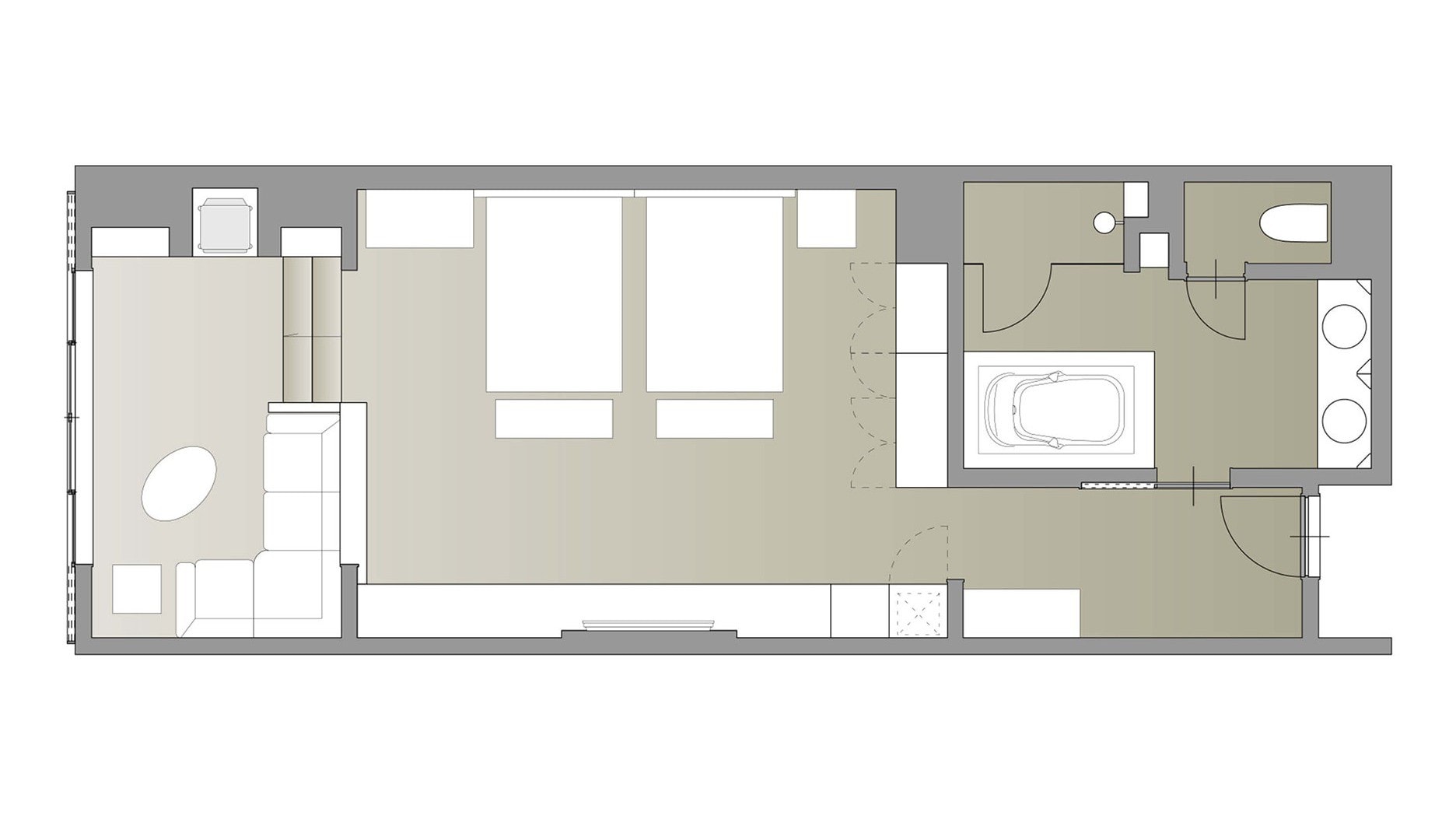 Premier Twin / 60.3㎡ / Hollywood twin type room with two beds arranged side by side