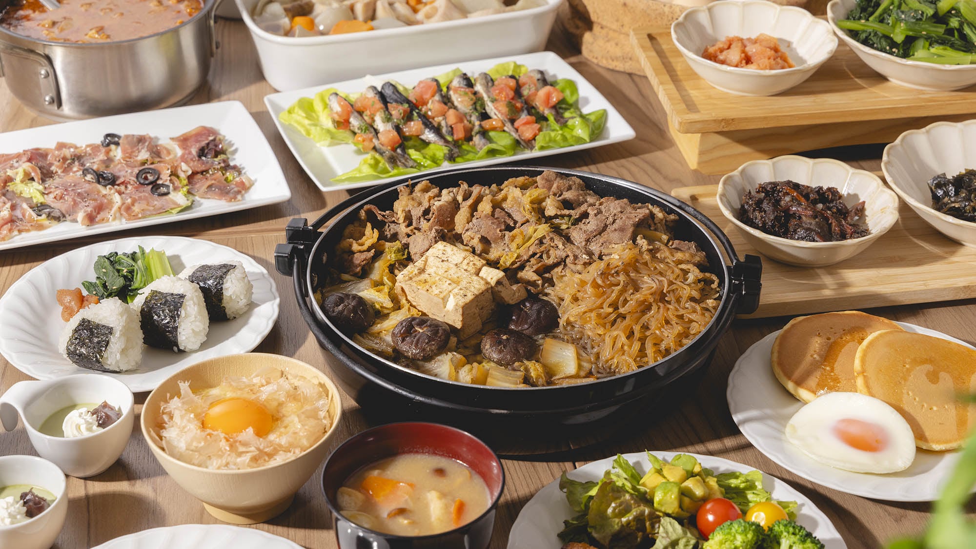 朝食全景
