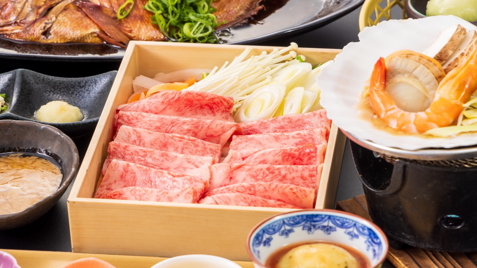 Yonezawa beef shabu-shabu (example)