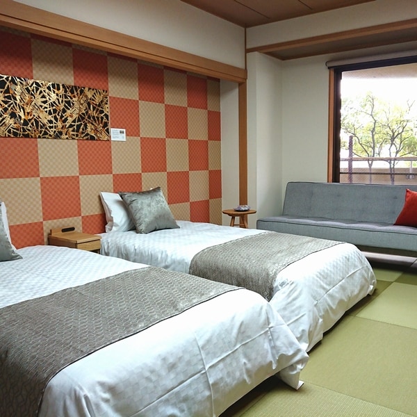 An example of a Japanese-style room with a bed