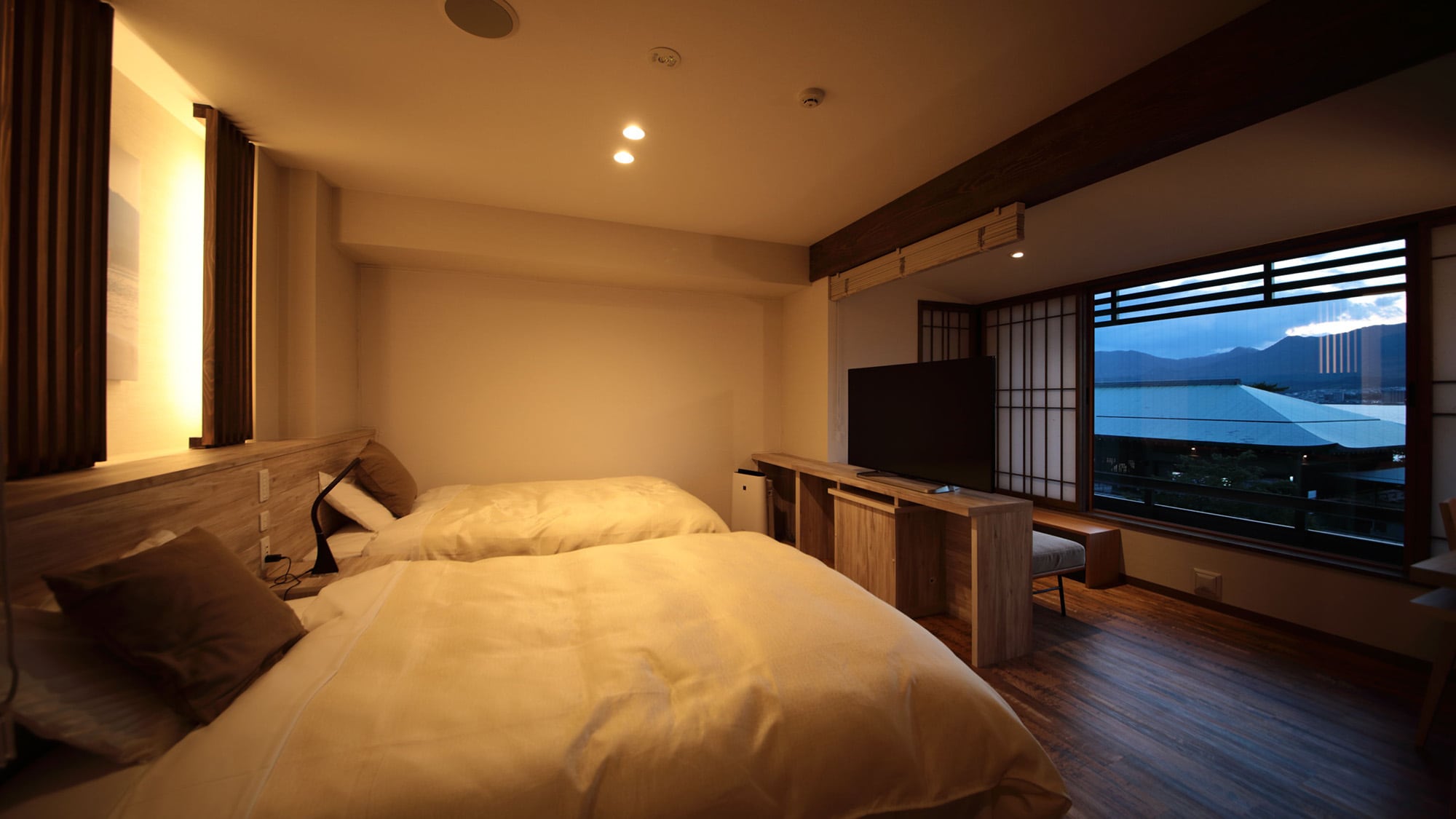 [海洋风格 ◇ 双床房] 平面图因房间而异。请注意。