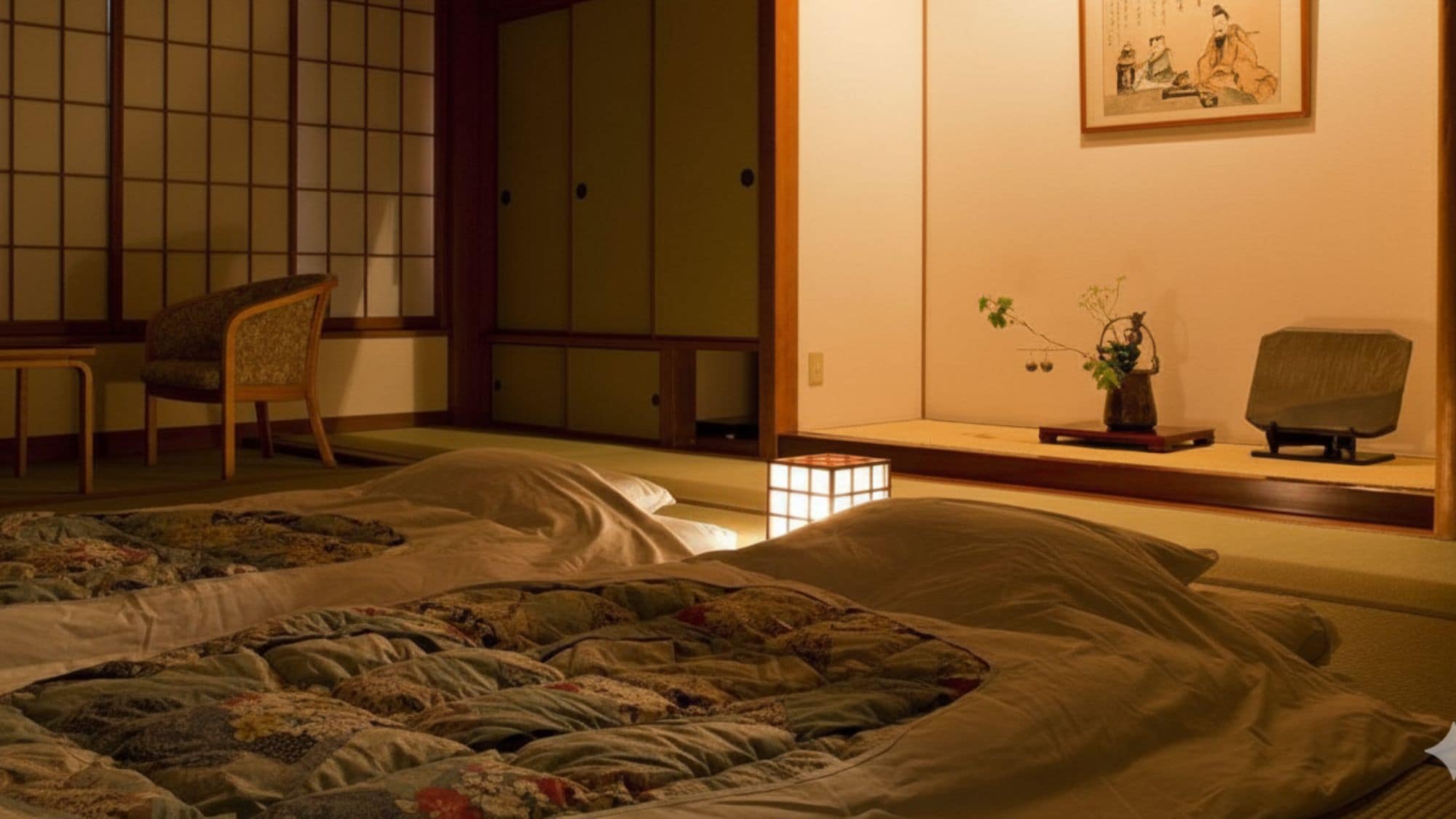 [Japanese-style room 14.5 tatami mats] Overlooking Yunogo Onsen and the mountains / Non-smoking