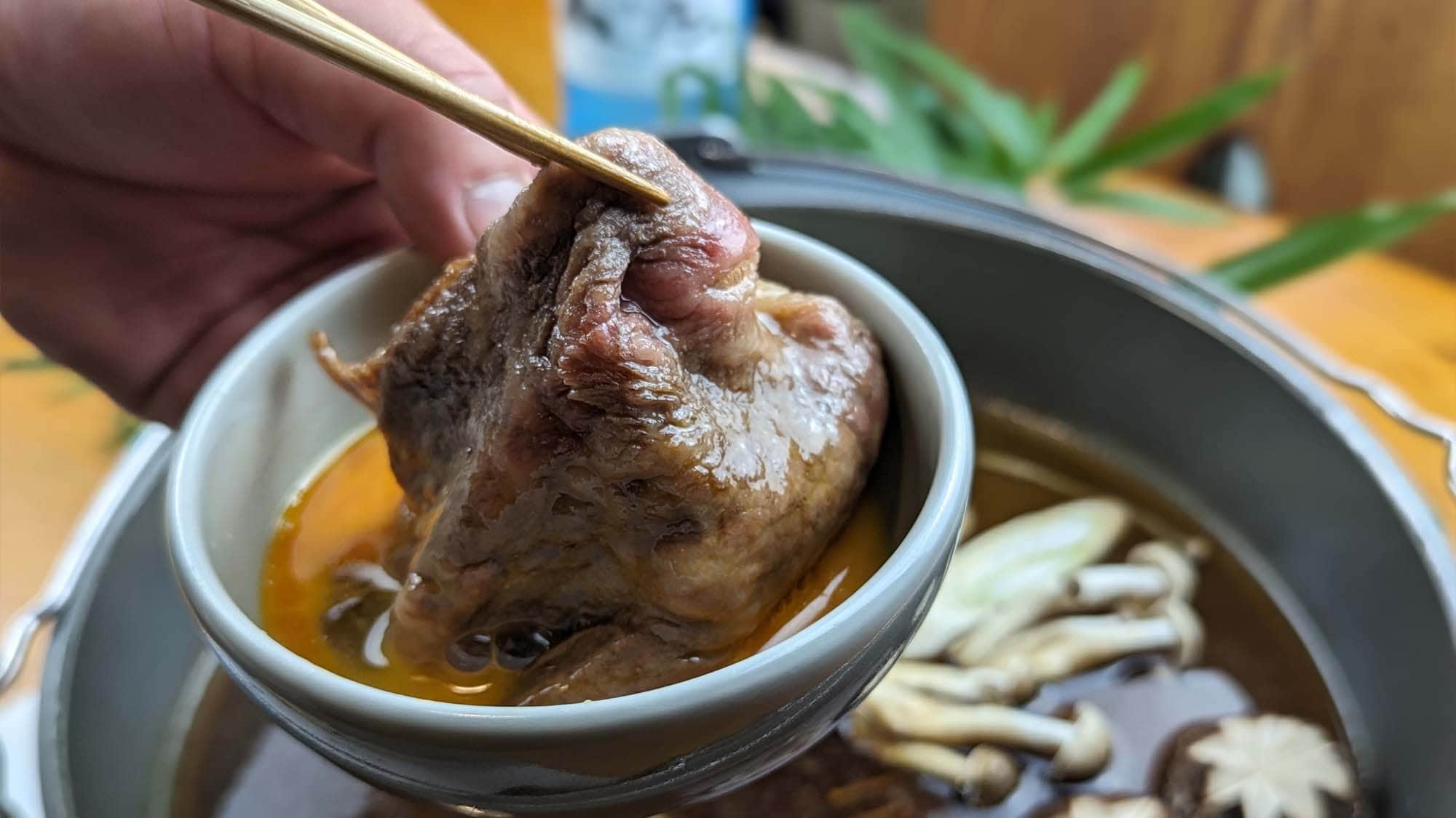 Sukiyaki made with carefully selected beef