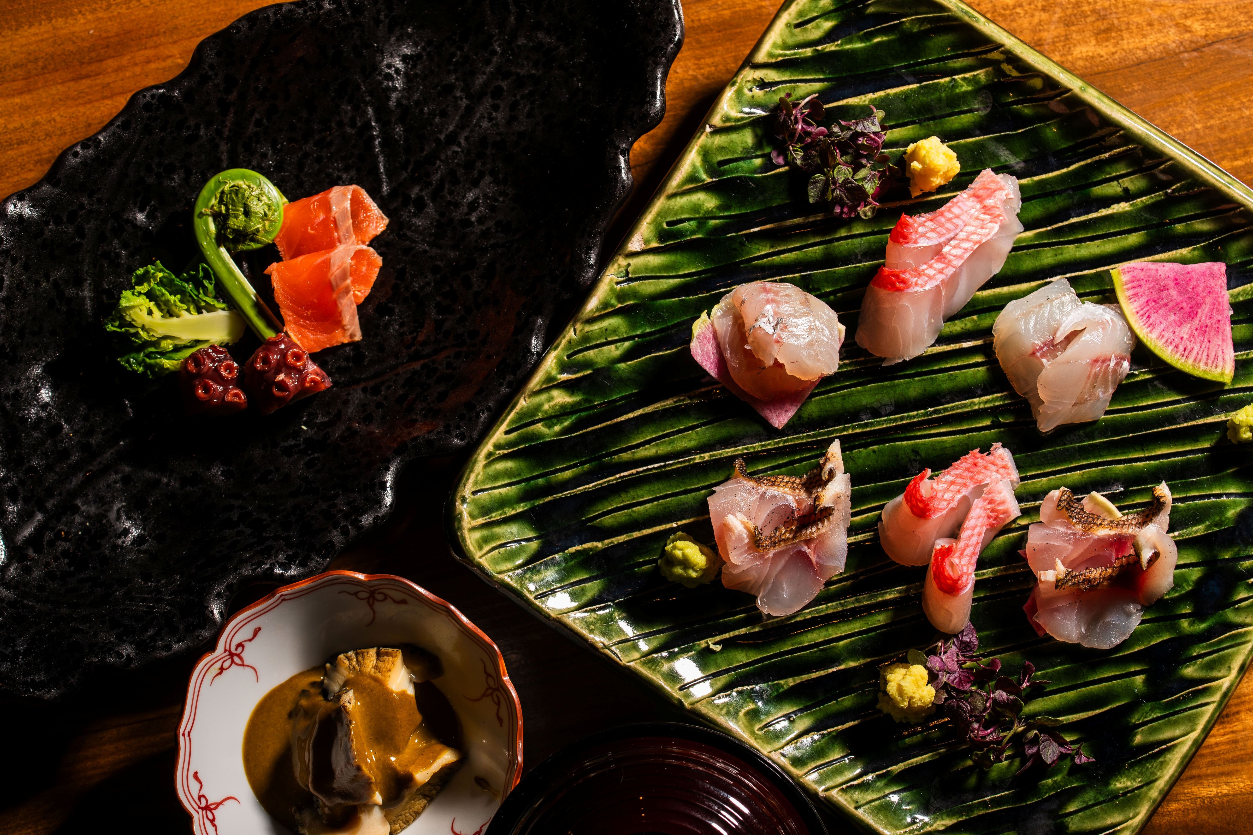 Enjoy authentic Japanese kaiseki cuisine in the live kitchen