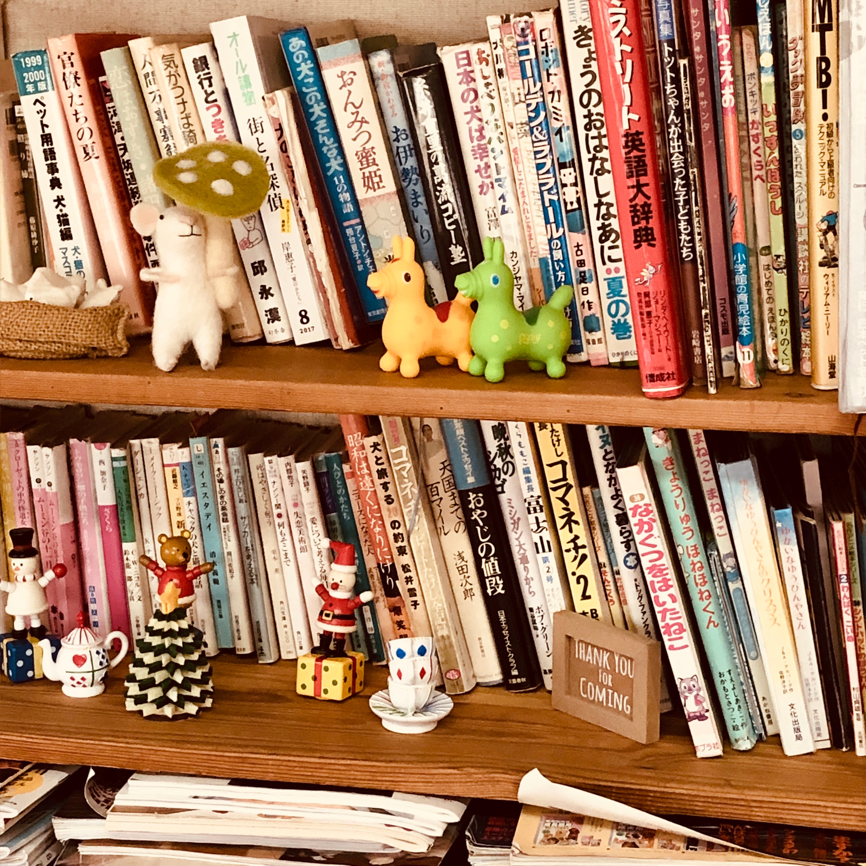 咖啡廳的書架。