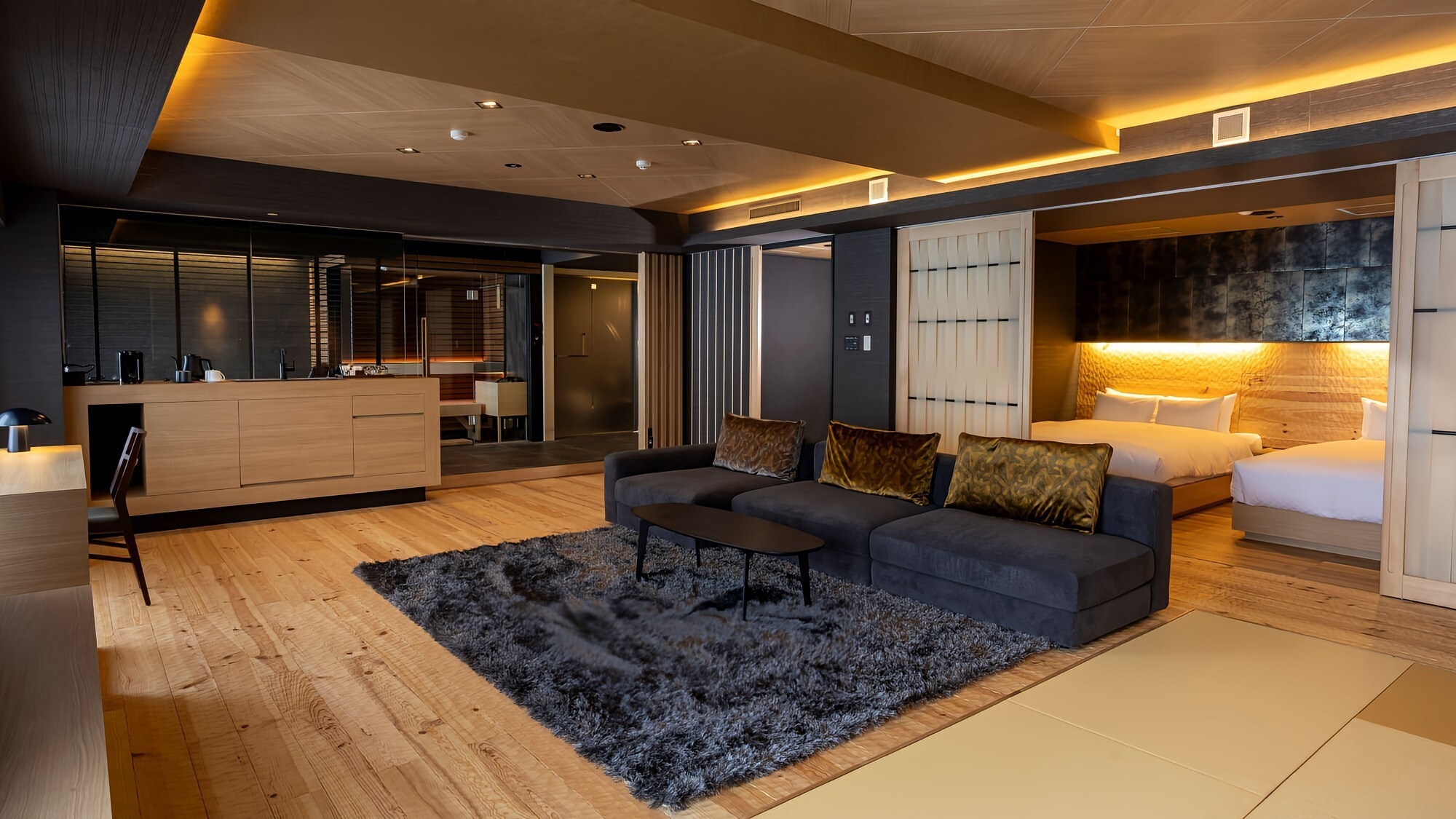 [Wings Building/Lake side] Lake Garden View Suite/Living room, bedroom, sauna *Image for illustration purposes only