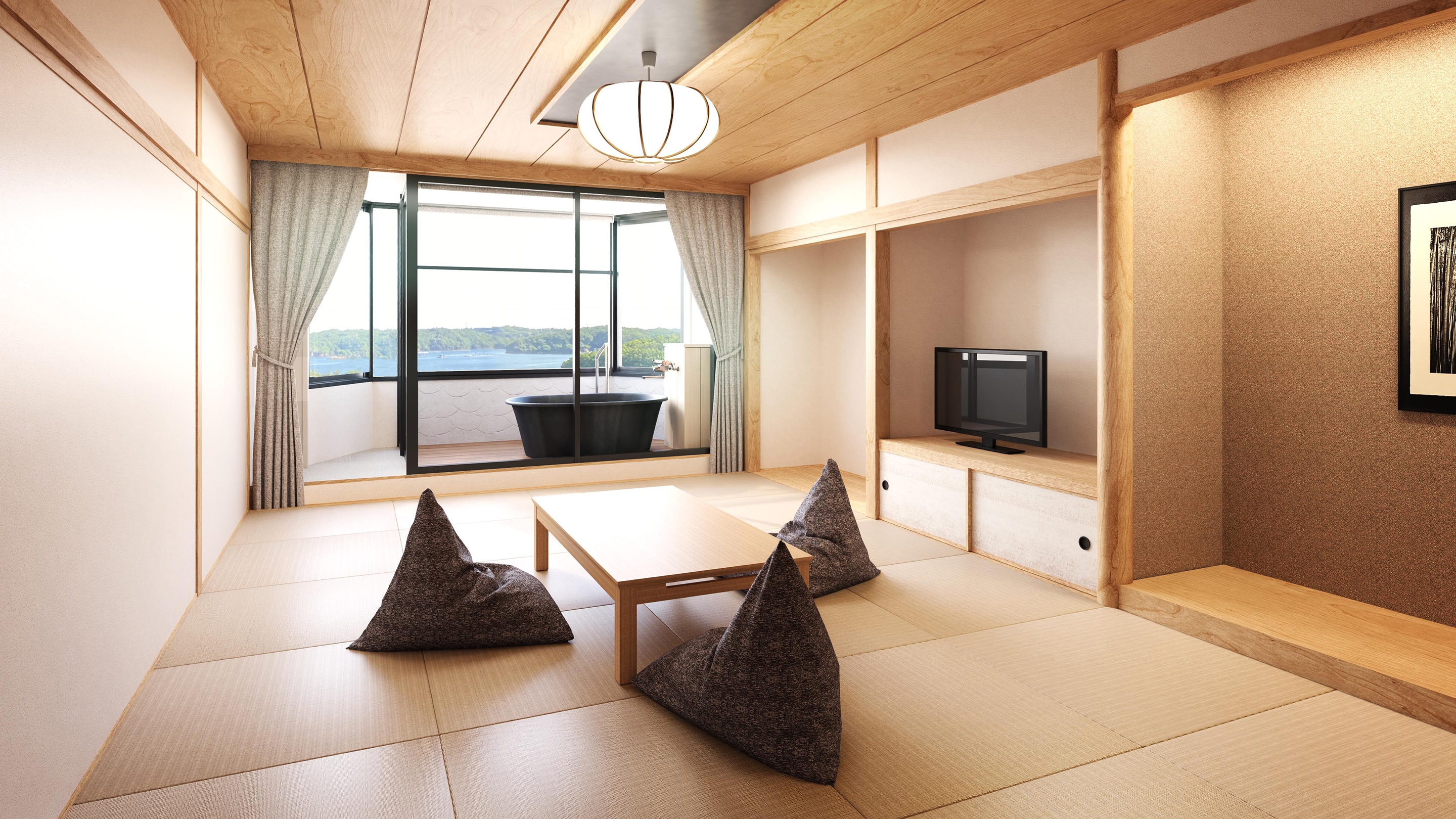 高级日式客房（带露天浴池）*图片为翻新后/图片中的浴缸并非温泉